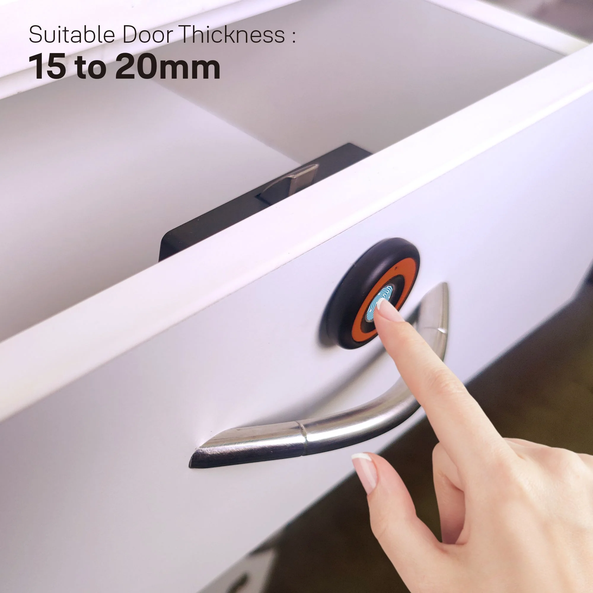 Biometric Smart Premium Furniture Lock - Brown - Image 4