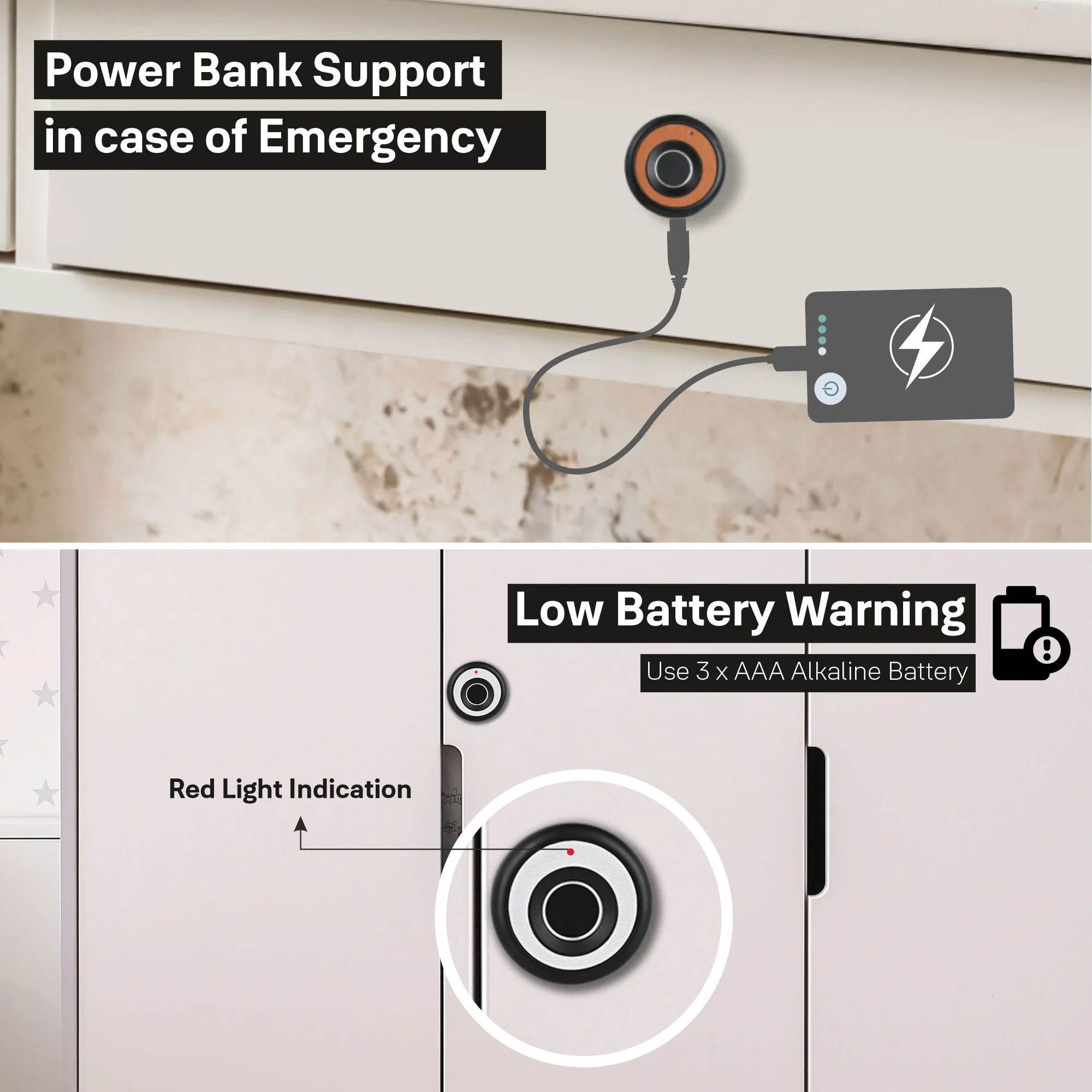 Biometric Smart Premium Furniture Lock - Brown - Image 8