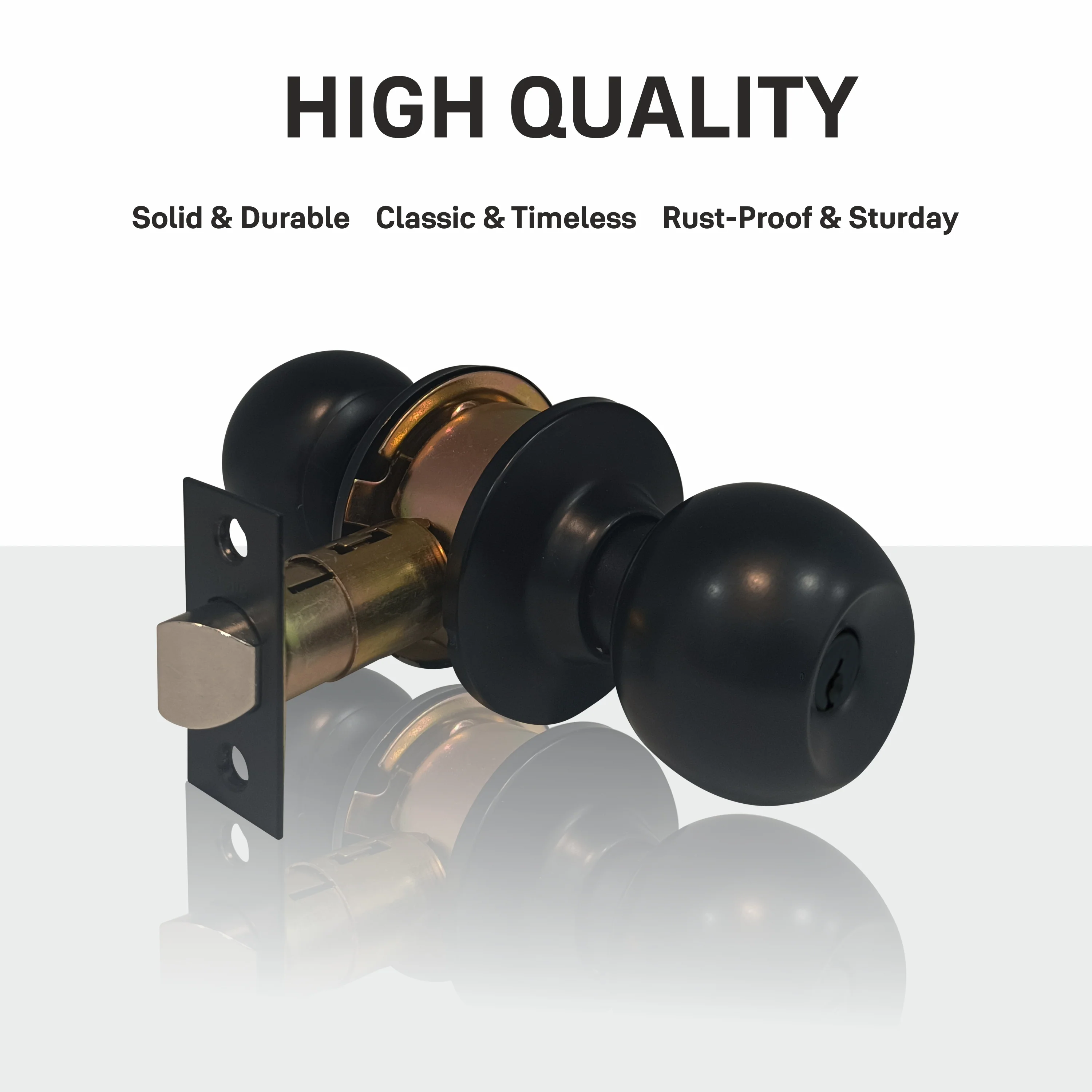 CA5127 US 19 Knobset- 60/70mm B/S, Entrance (with key) Black - Image 9