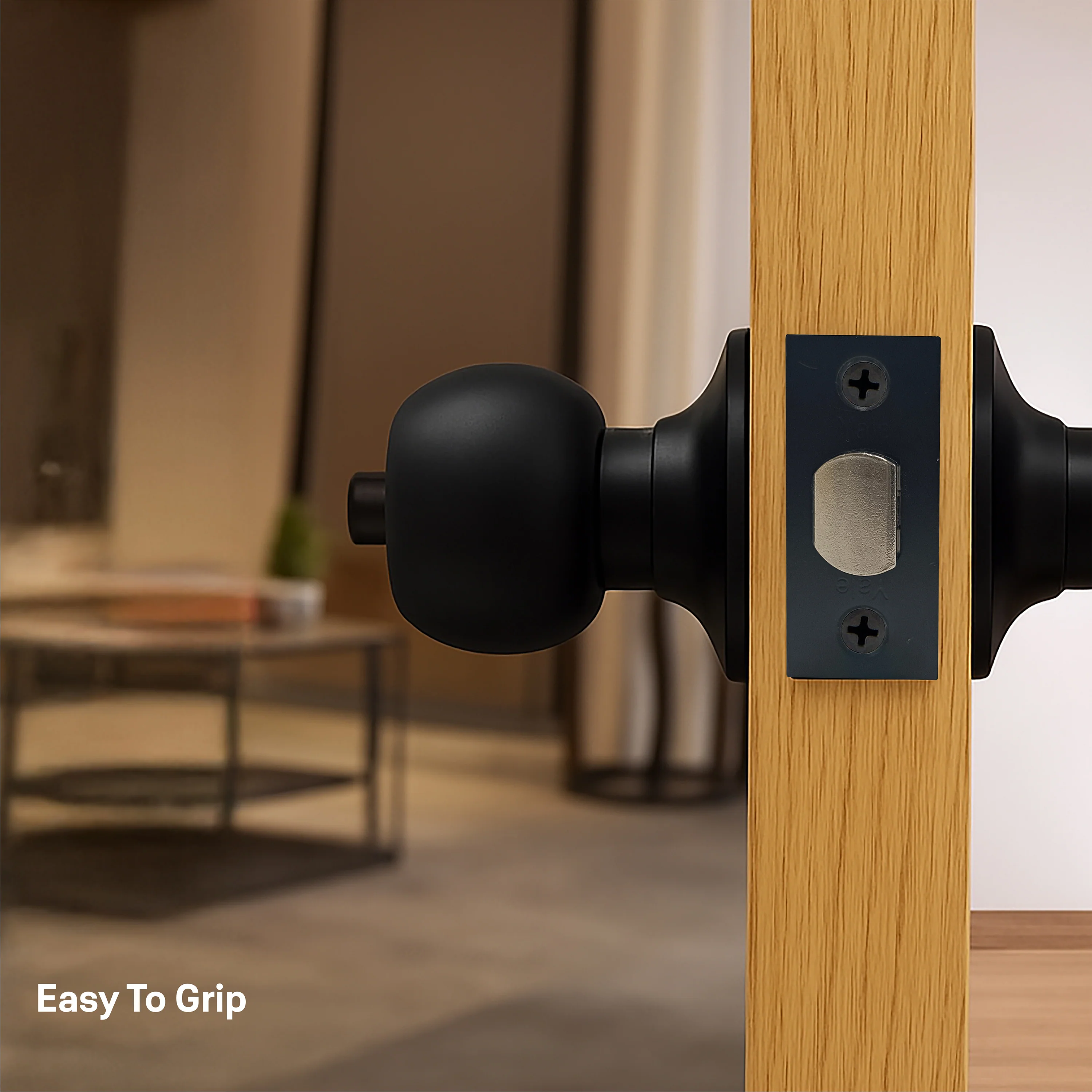 CA5122 US 19 Knobset 60/70mm Backset, Bathroom (without key) Black - Image 3