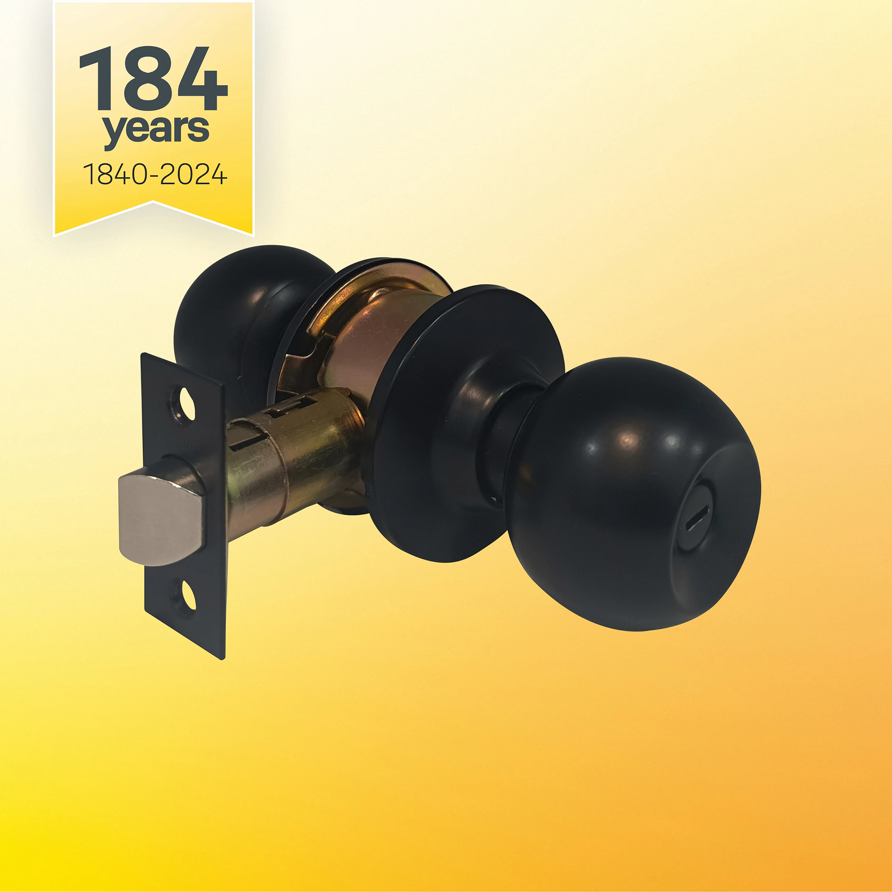 CA5122 US 19 Knobset 60/70mm Backset, Bathroom (without key) Black - Image 6