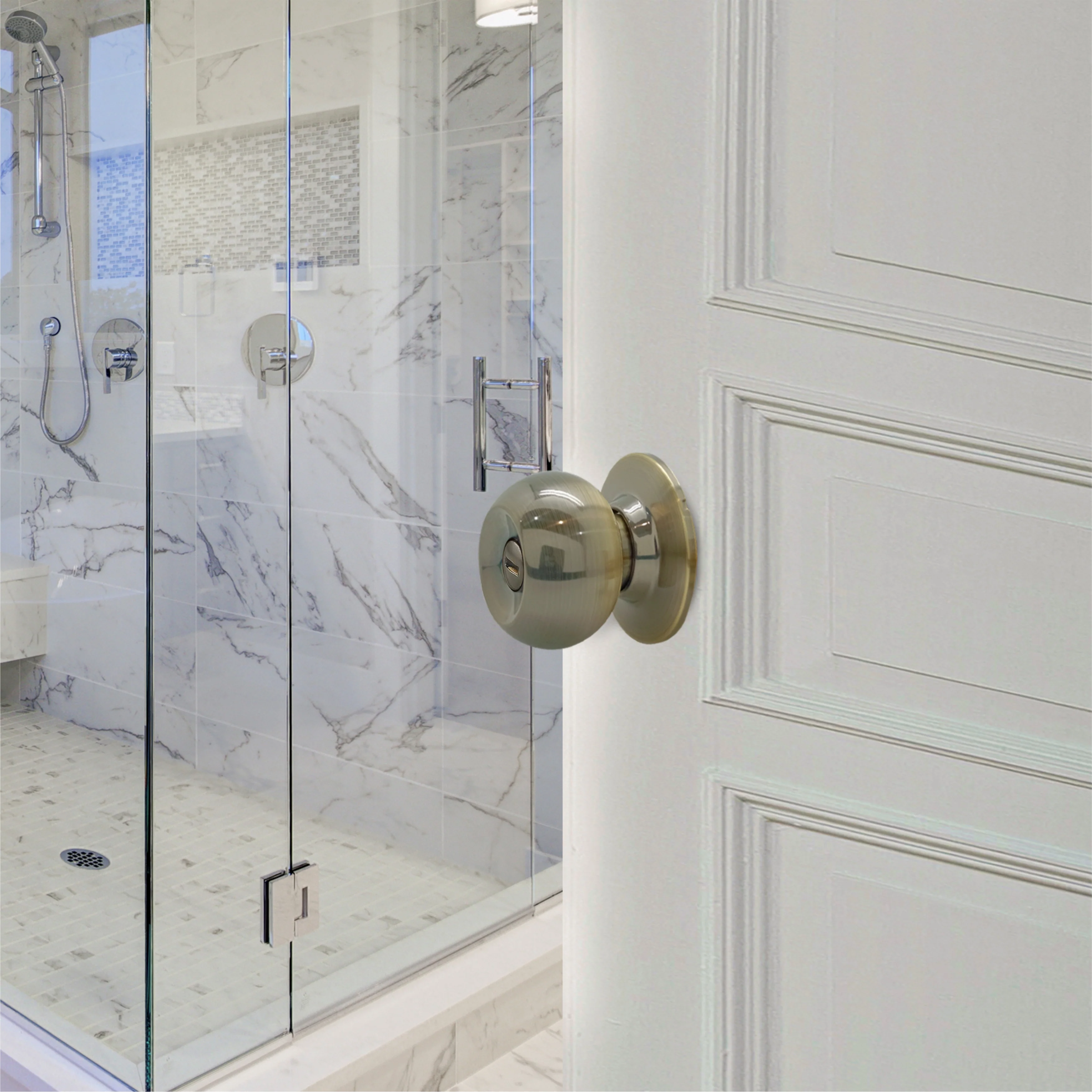 CA5122 Knobset- 60/70mm B/S, Bathroom Antique Brass - Image 3