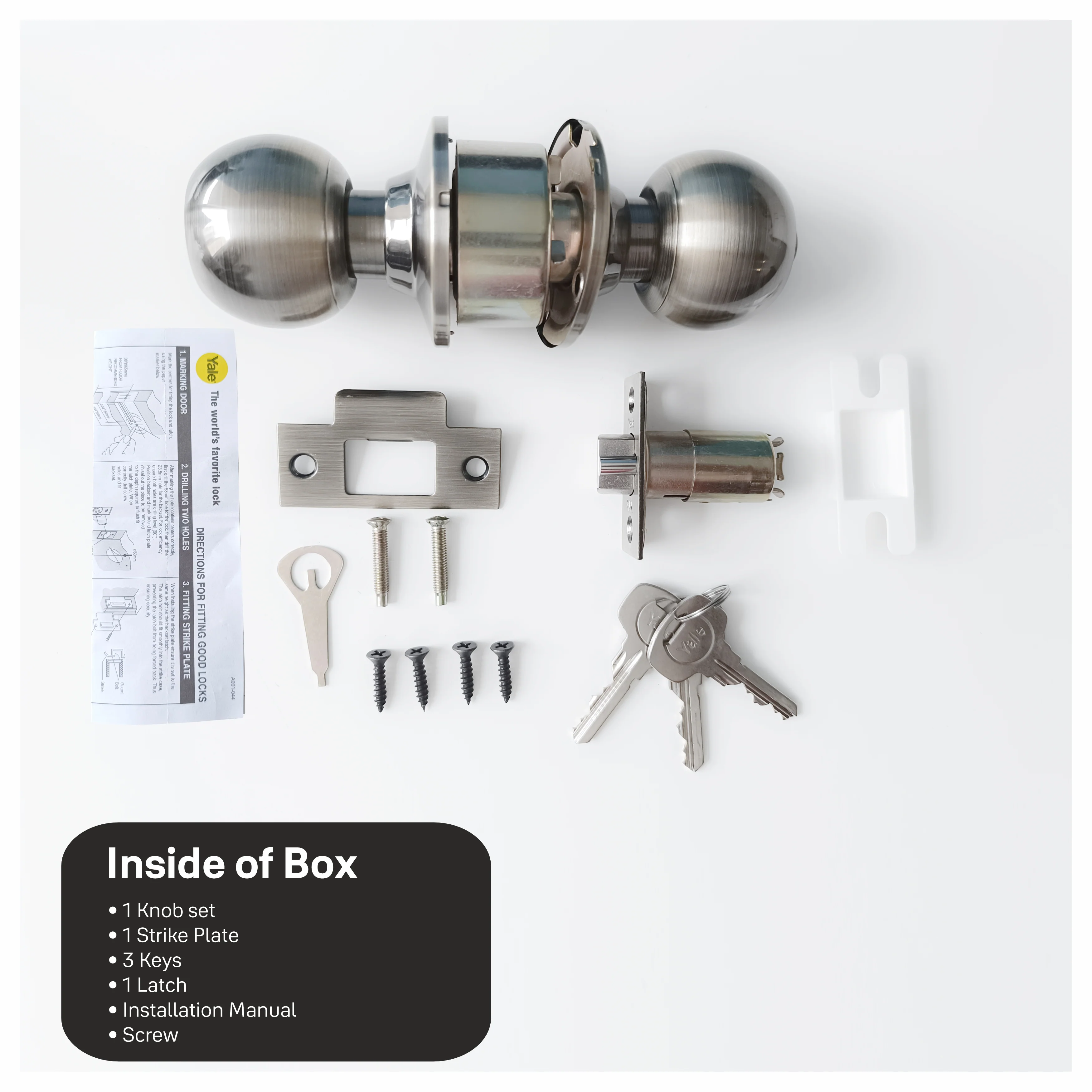 CA5127 Knobset 60/70mm B/S, Entrance, Satin Steel - Image 13