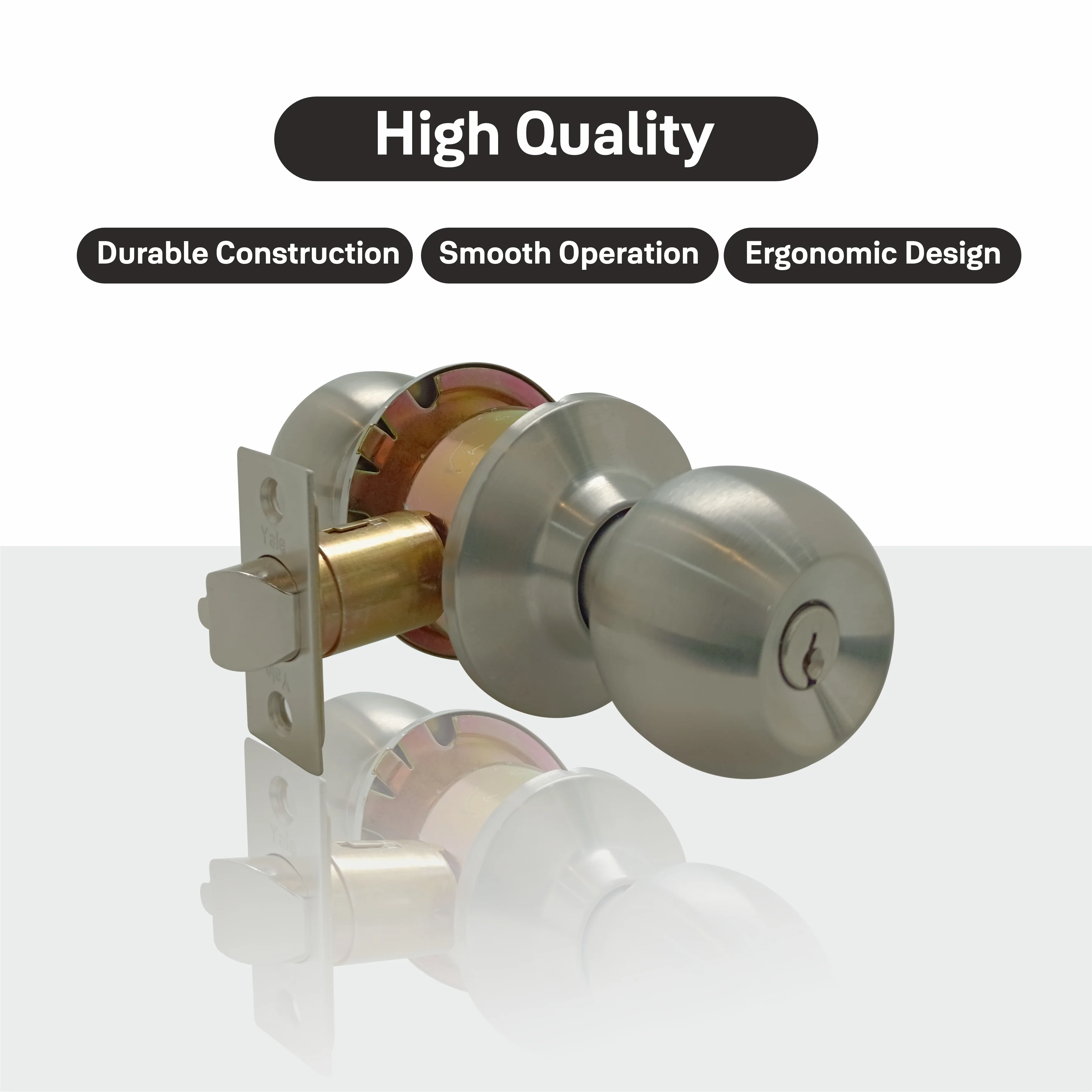 CA5127 Knobset 60/70mm B/S, Entrance, Satin Steel - Image 5