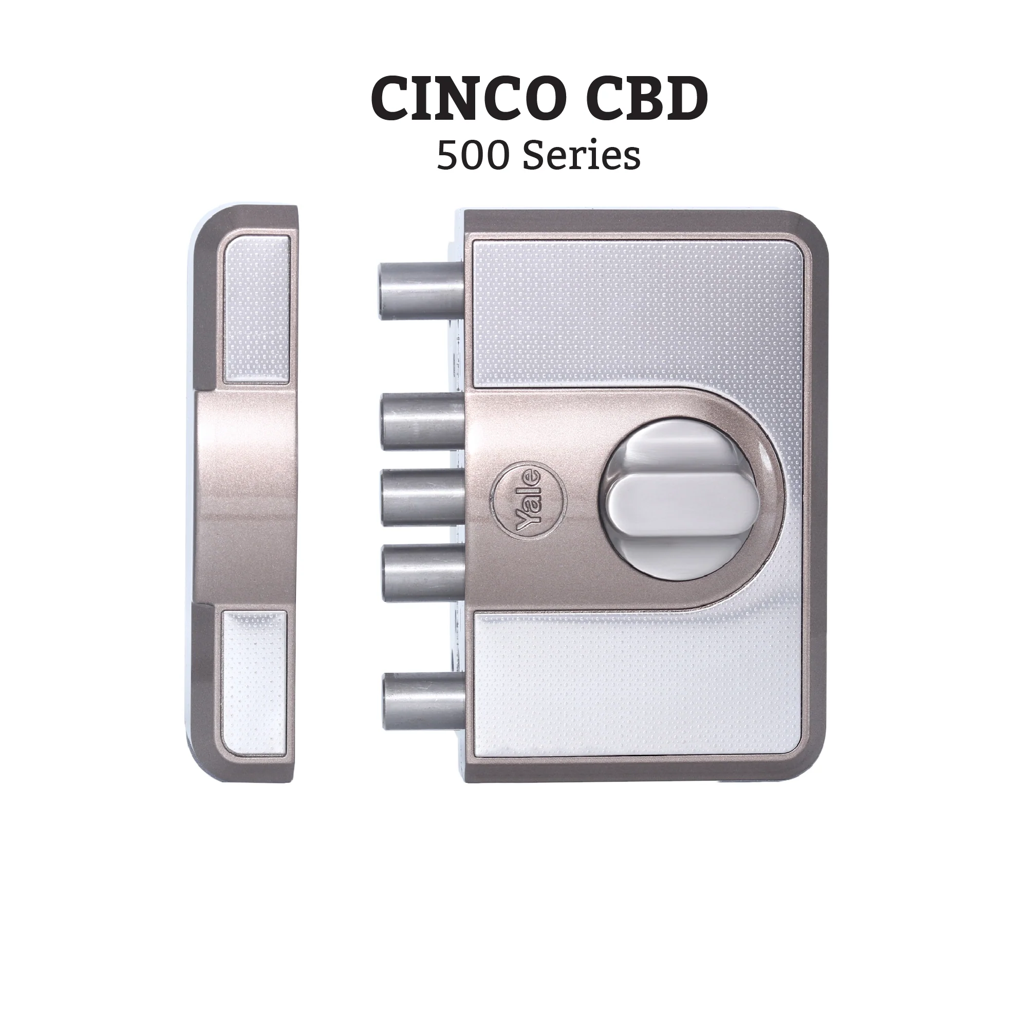 CBD-Cinco 500 Series 5 Dead Bolt Main Door RIM Lock, Knob Inside, Brown, With Dimple Keys - Image 5