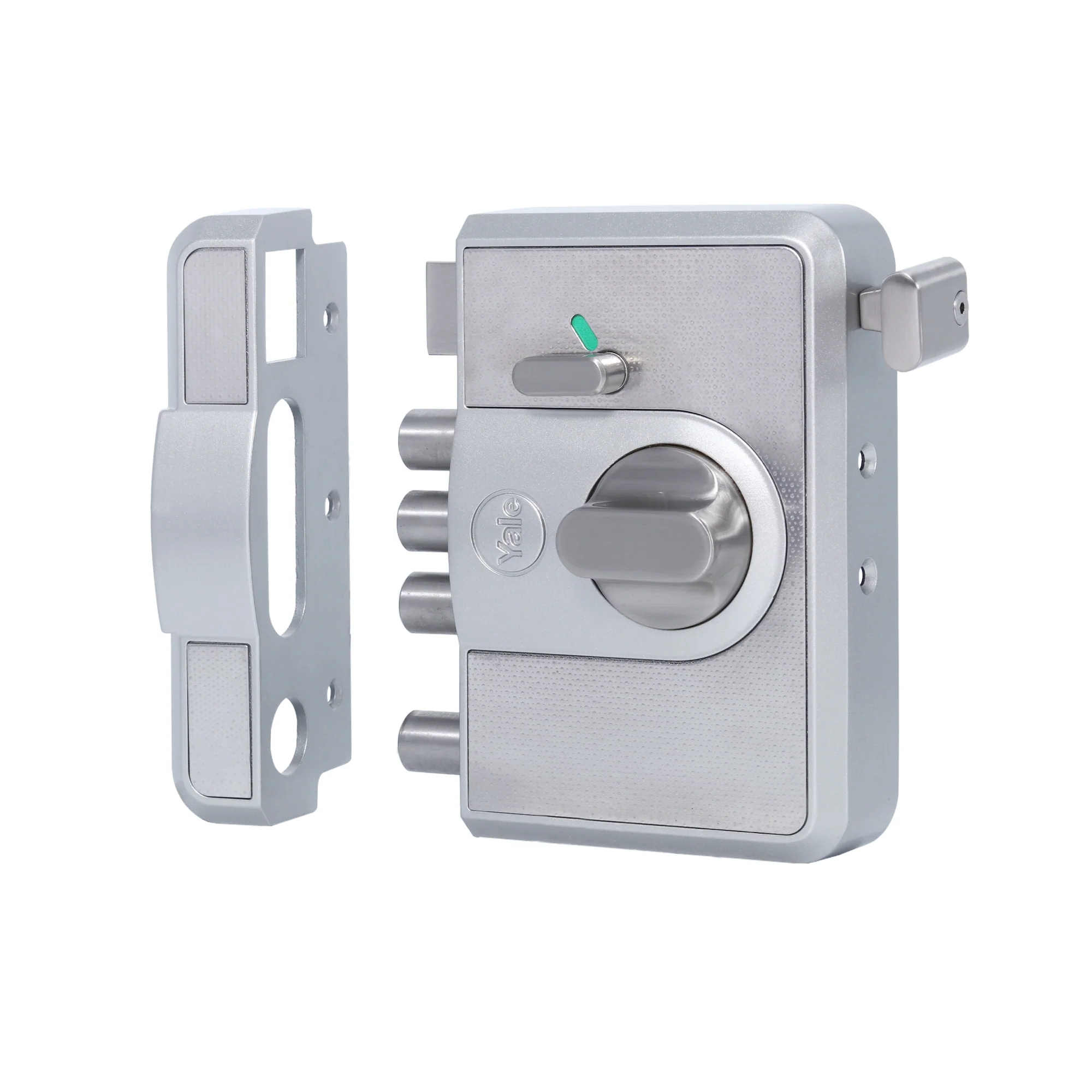 CBR-Cinco 500,Latch & DeadBolt Main Door Lock, Knob Inside, Silver - Image 6