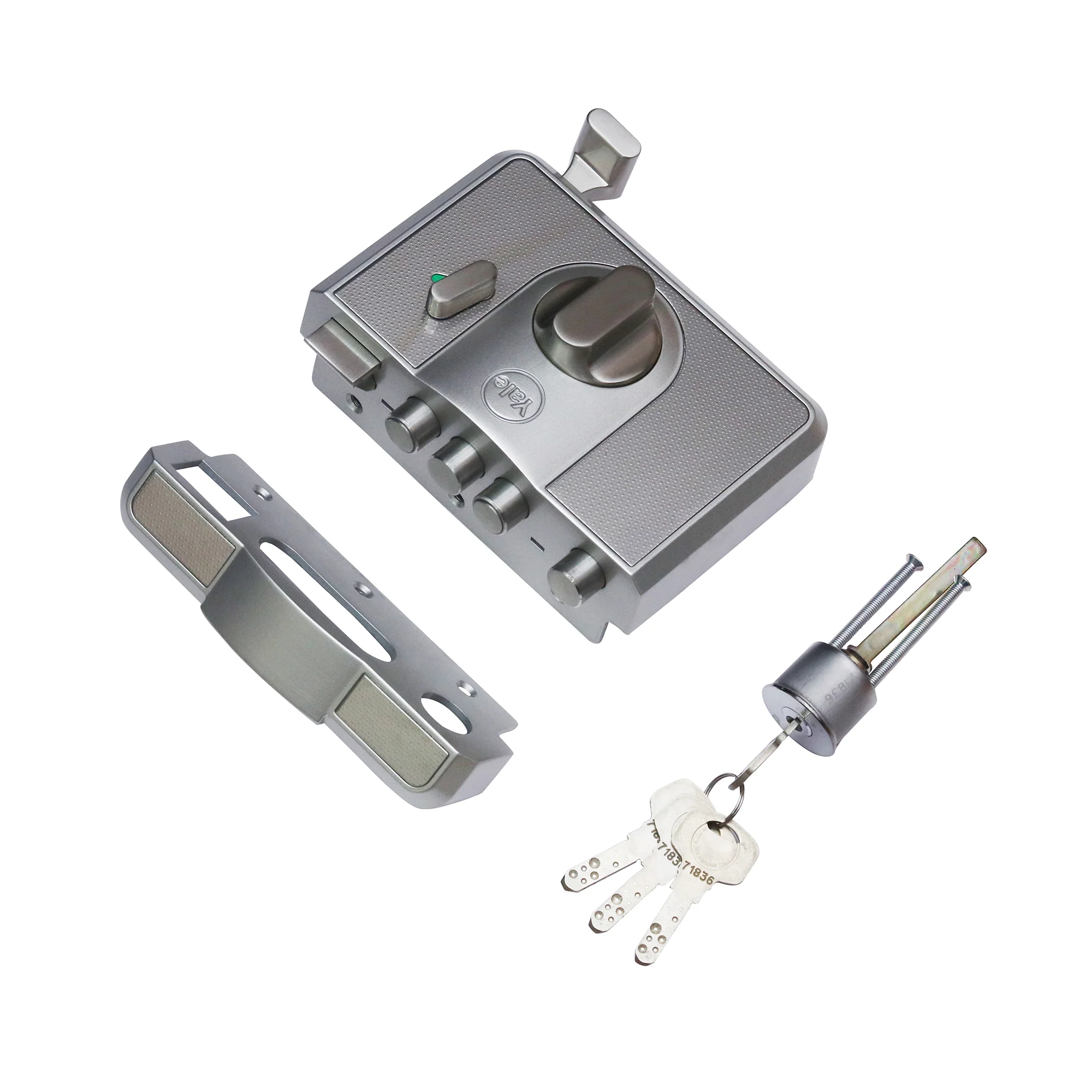CBR-Cinco 500,Latch & DeadBolt Main Door Lock, Knob Inside, Silver - Image 7