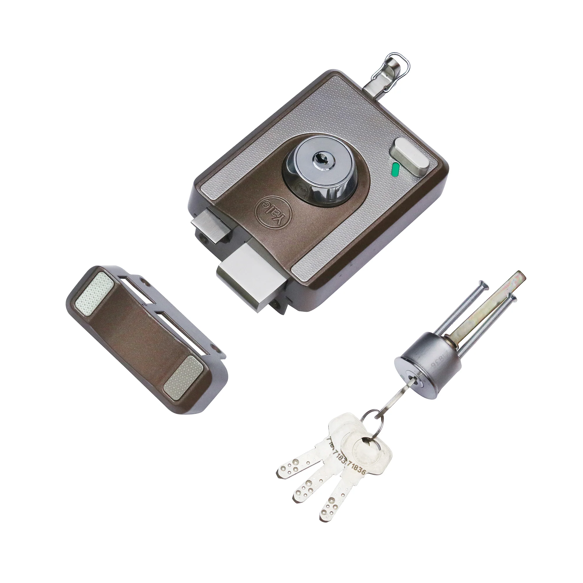 CBS-Cinco Stark Series Premium Rim Main Door Lock, Both Side Keys, Brown - Image 4