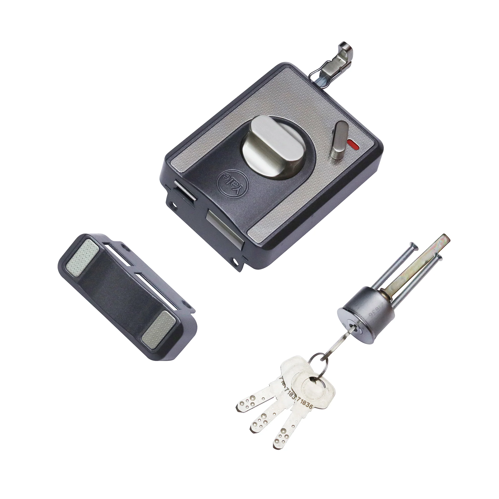 CBS-Cinco Stark Series Premium Rim Main Door Lock , Knob Inside, Grey - Image 8