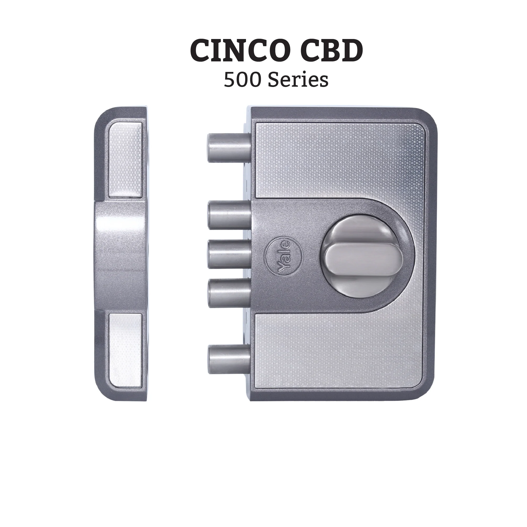 CBD-Cinco 500 Series 5 Dead Bolt Main Door RIM Lock, Knob Inside, Grey, With Dimple Keys - Image 5