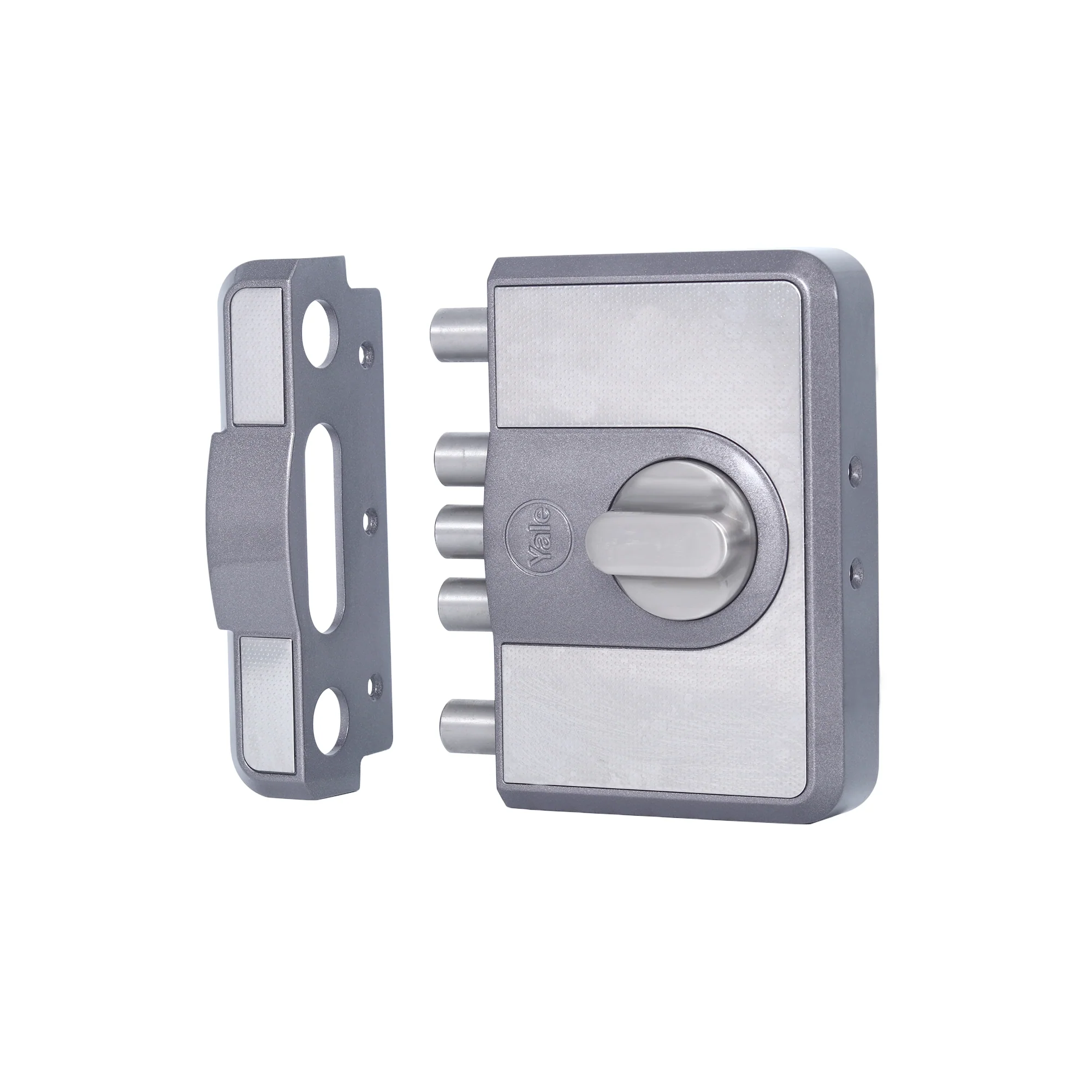 CBD-Cinco 500 Series 5 Dead Bolt Main Door RIM Lock, Knob Inside, Grey, With Dimple Keys - Image 6