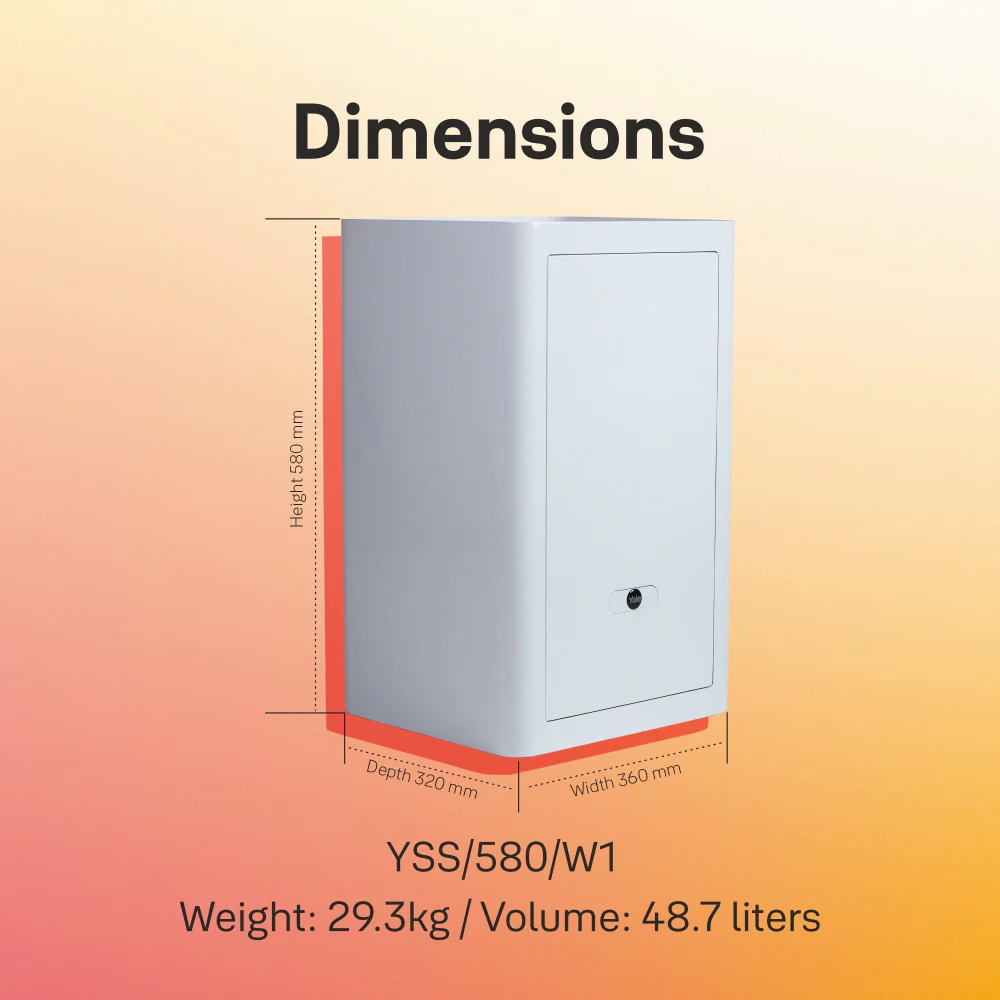 Classic Fingerprint Safe Locker for home and office 580/W1 - White, Multi Bolt Locking - Image 6