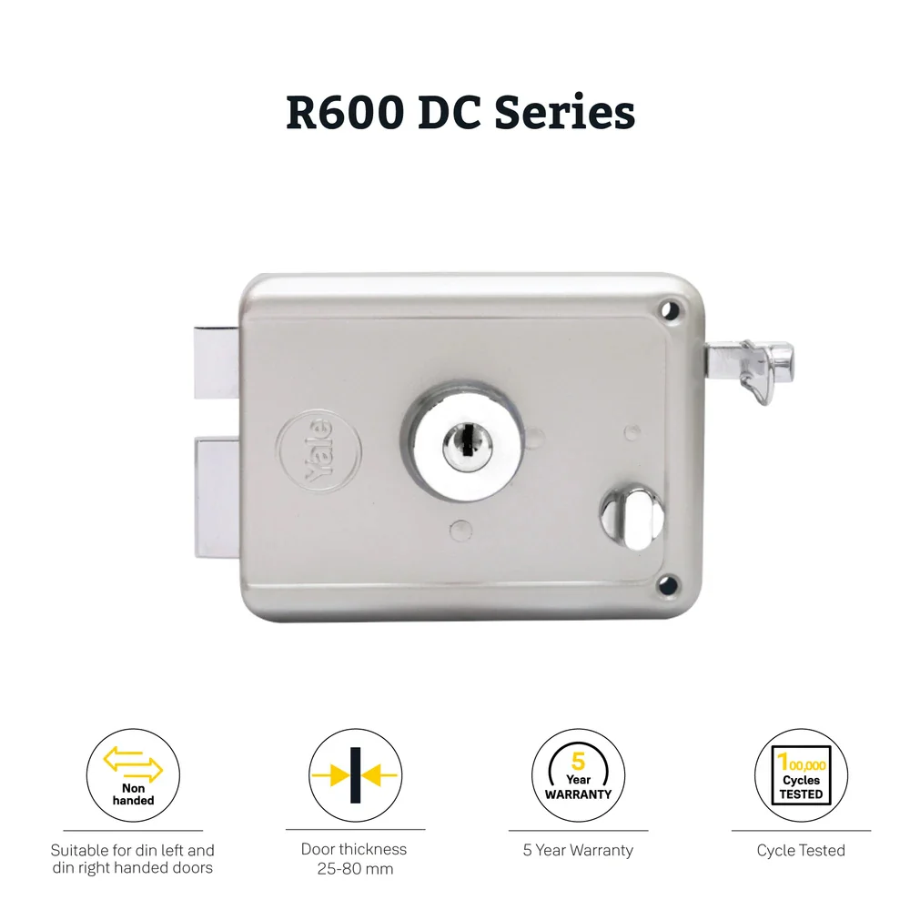 R600 DC, Main door rim lock, With both side keys, Regular Keys, Silver - Image 4