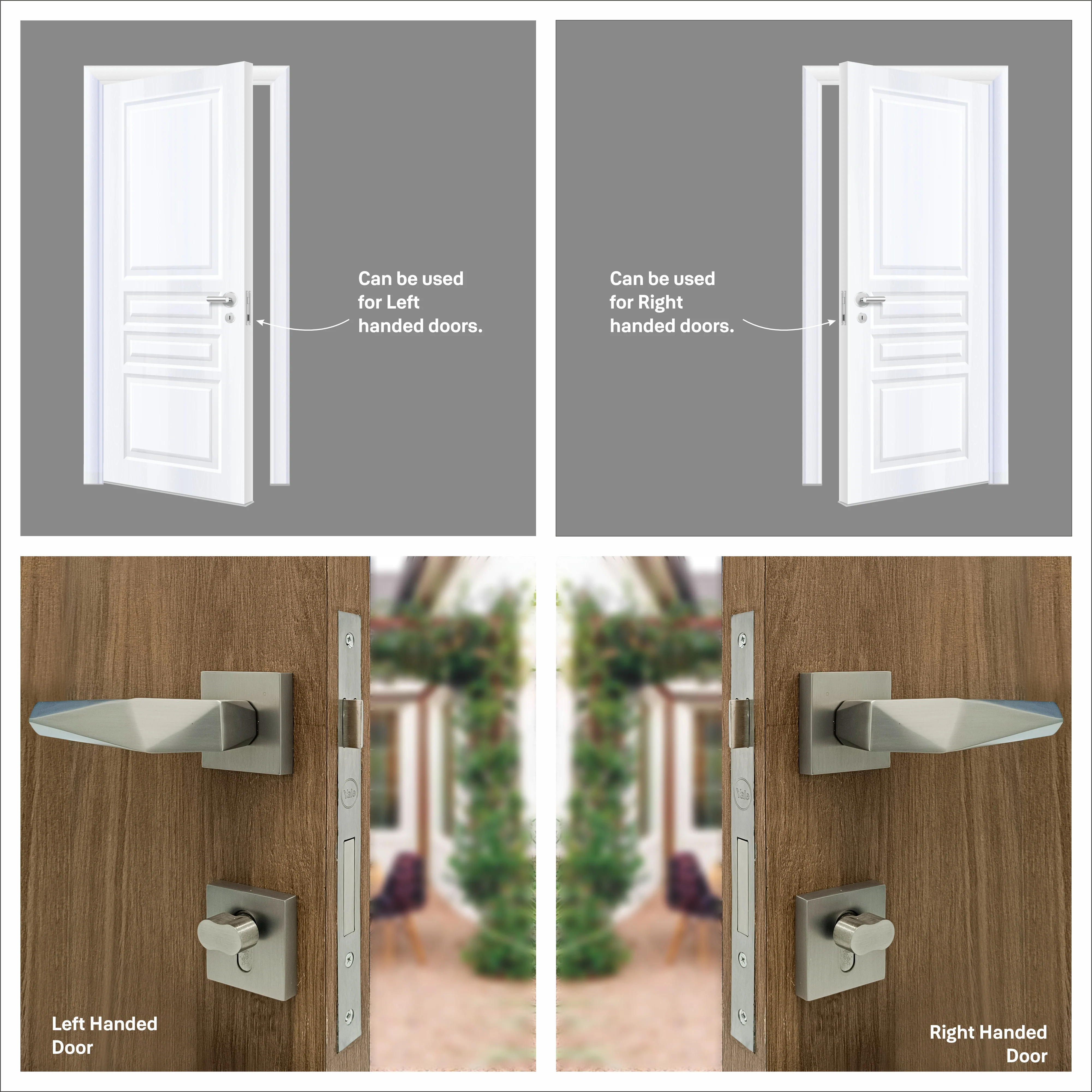 SM-01-01-01 Yale SM series Mortise Lock Comboset with Rose and Escutcheons, Cylinder with Knob inside and keys Outside, SS Finish - Image 11