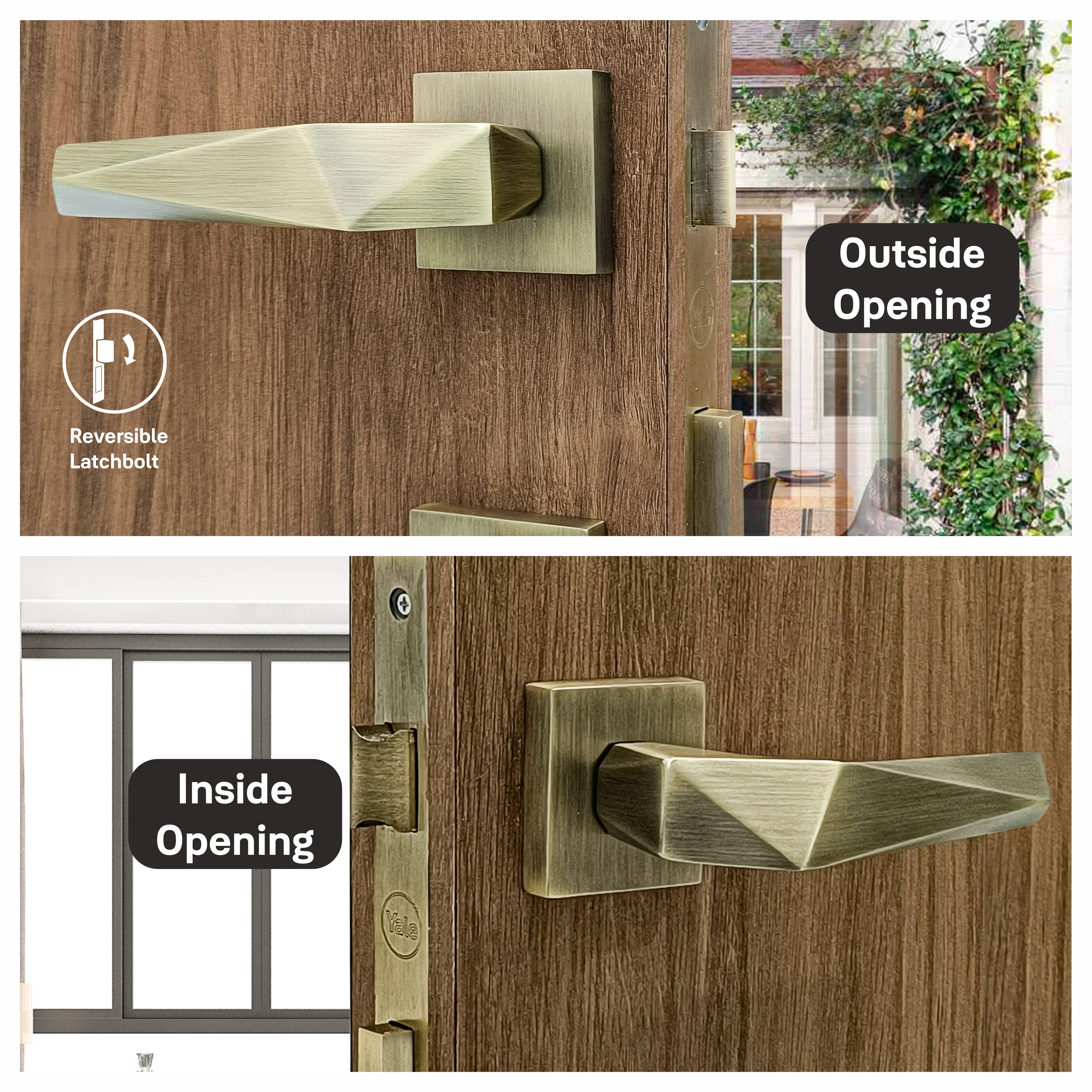 SM-01-01-02 Yale SM series Mortise Lock Comboset with Rose and Escutcheons, Cylinder with Knob inside and keys Outside, AB Finish - Image 13