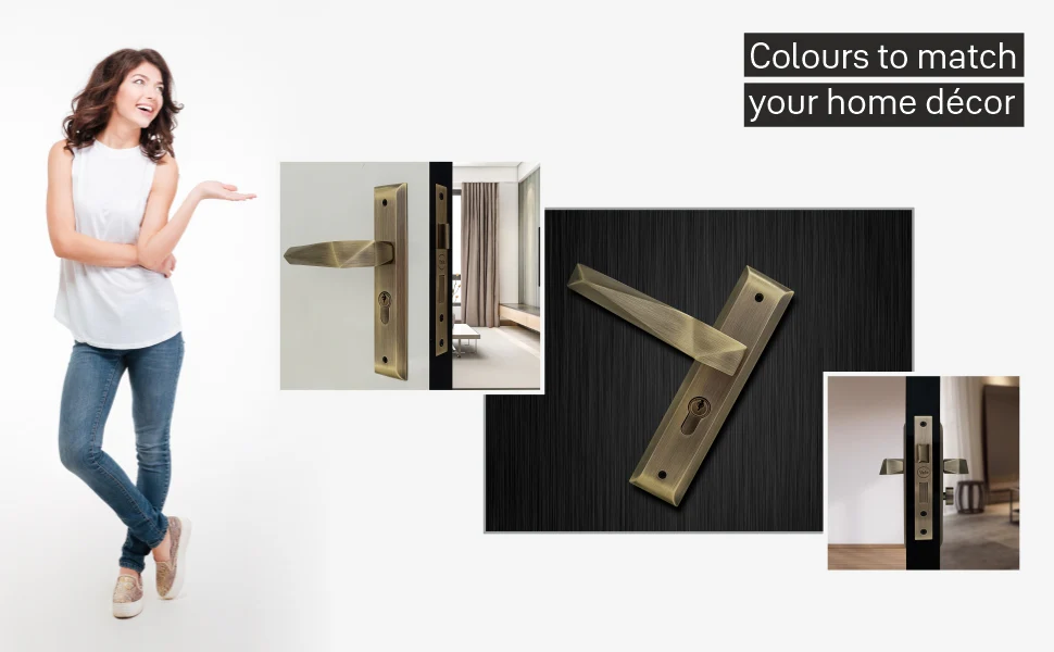 SM-01-02-02 Yale SM series Mortise Lock Comboset with backplated Handle, Cylinder with Knob inside and keys Outside, Antique Brass - Image 9