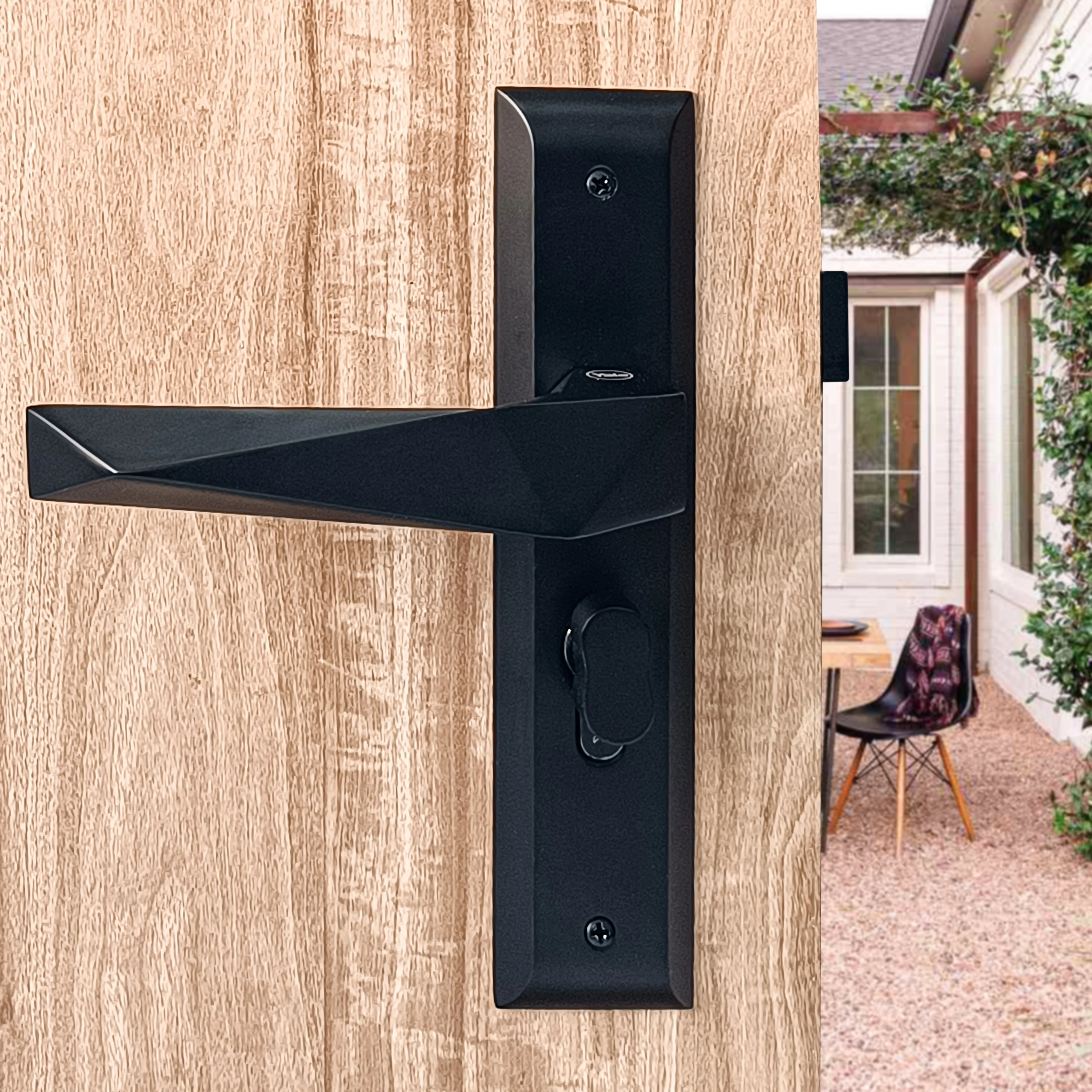 SM-01-02-03 Yale SM series Mortise Lock Comboset with backplated Handle, Cylinder with Knob inside and keys Outside, Black Matt Finish - Image 5