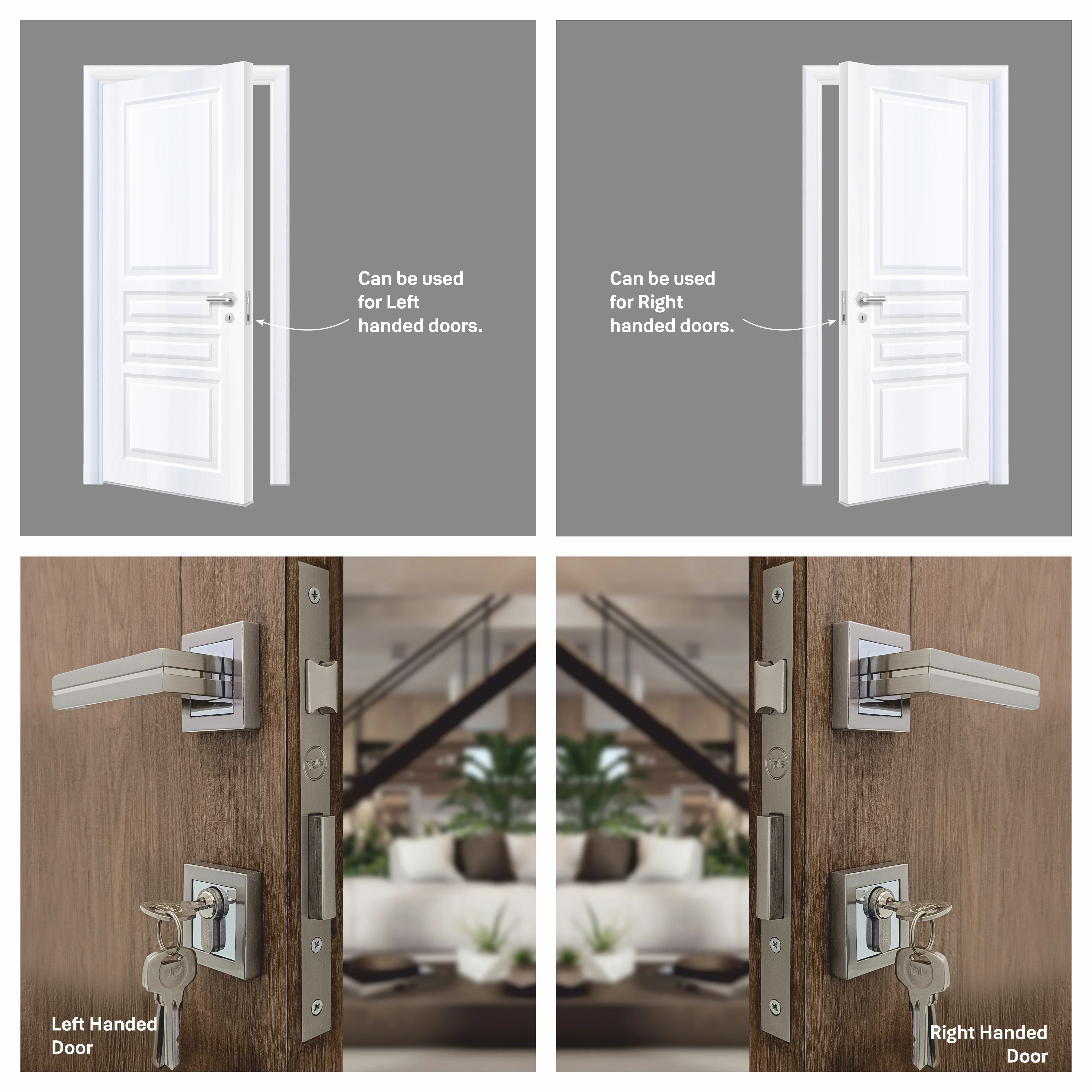 SM-02-01-01 Yale SM series Mortise Lock Comboset with Rose and Escutcheons, Cylinder with Knob inside and keys Outside, SS Finish - Image 10