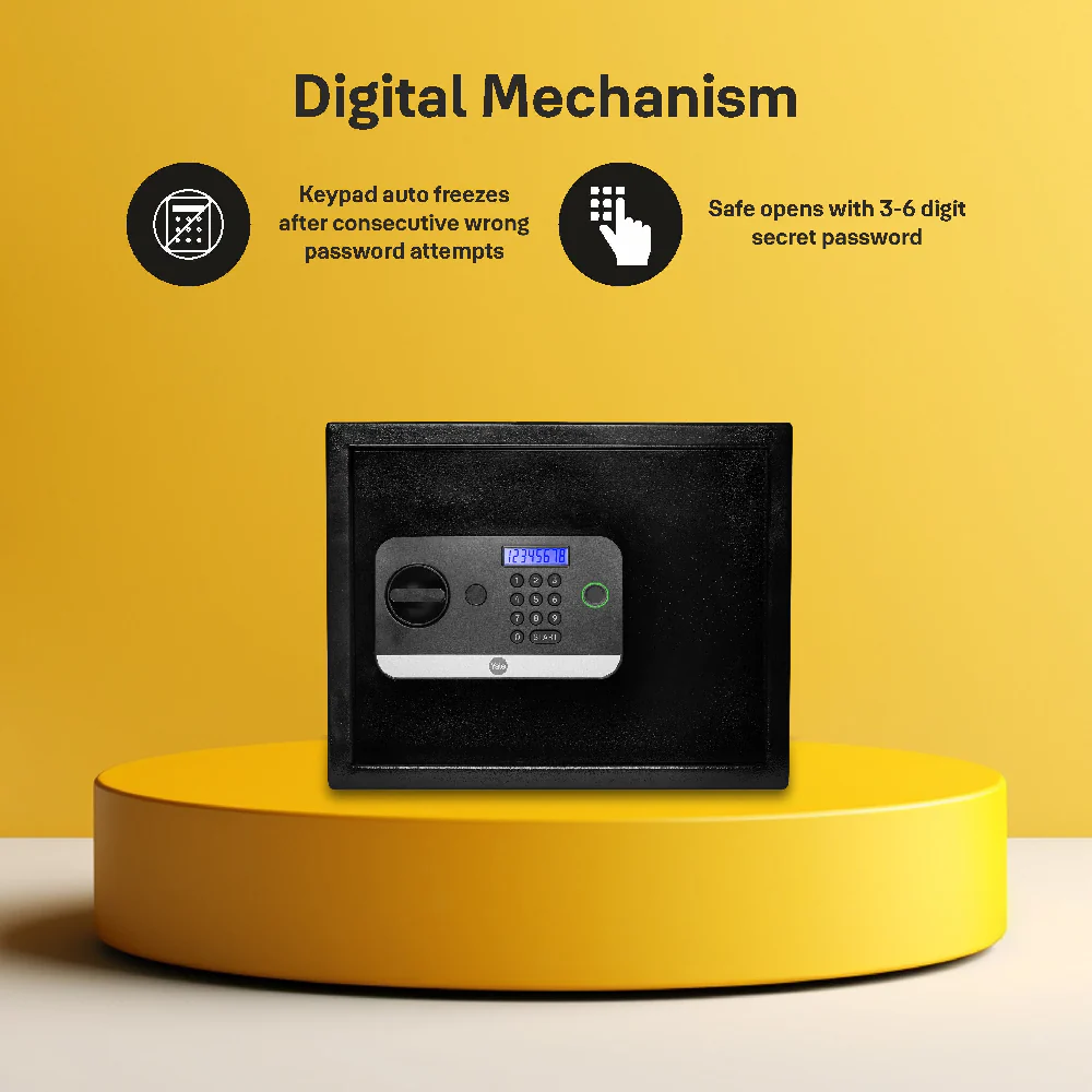 Yale Stellar 250 Biometric Safe Locker with Keypad- Medium, 16.7 litre - Image 4