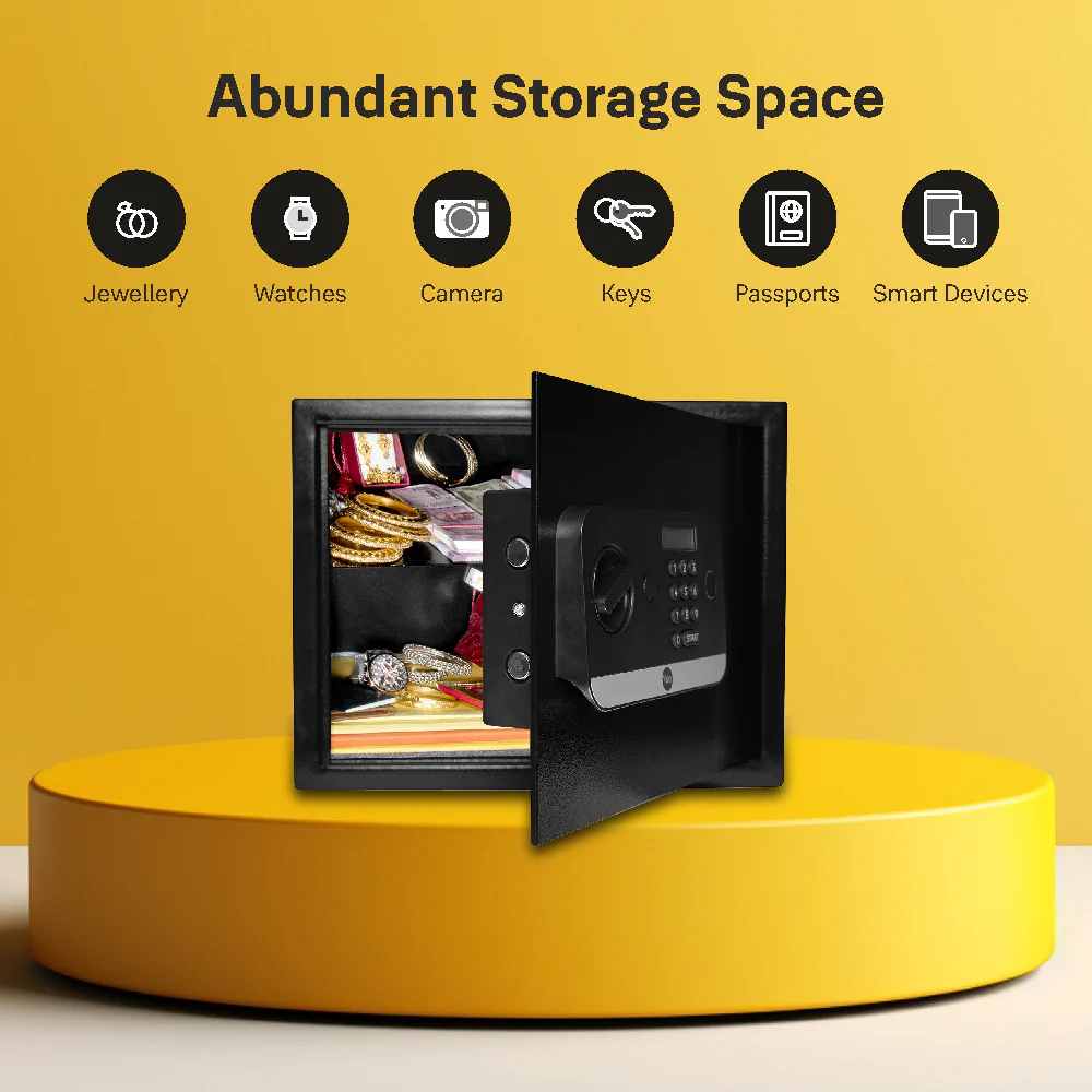 Yale Stellar 300 Biometric Safe locker with Keypad- Large for Home & Office, 27 Litres - Image 8