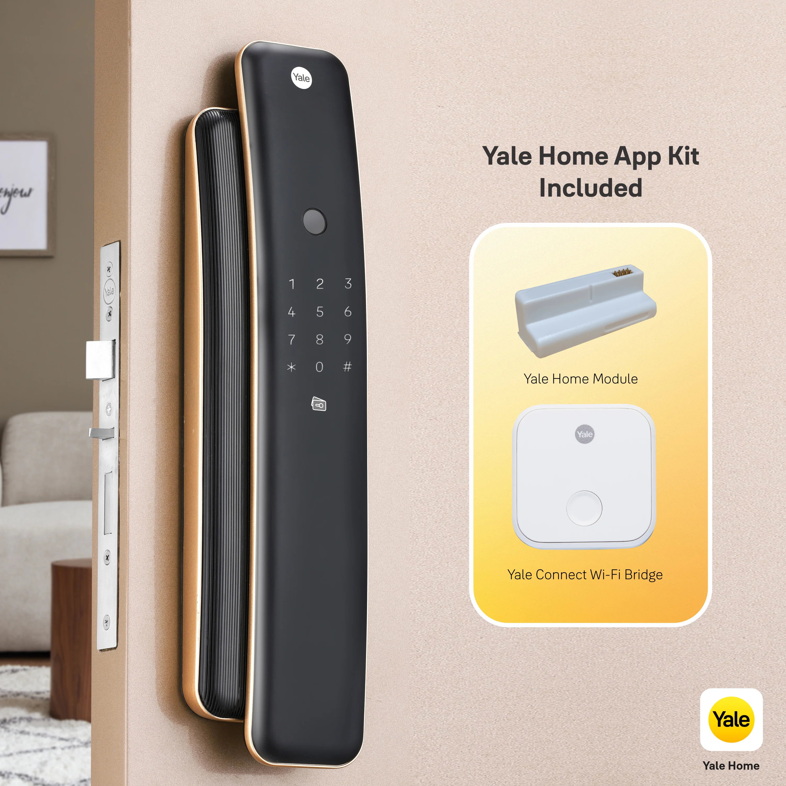 Yale Luna Pro Smart Lock with Fingerprint, PIN, RFID and Manual Key (Bluetooth Module and Wifi Bridge Included) - Image 8