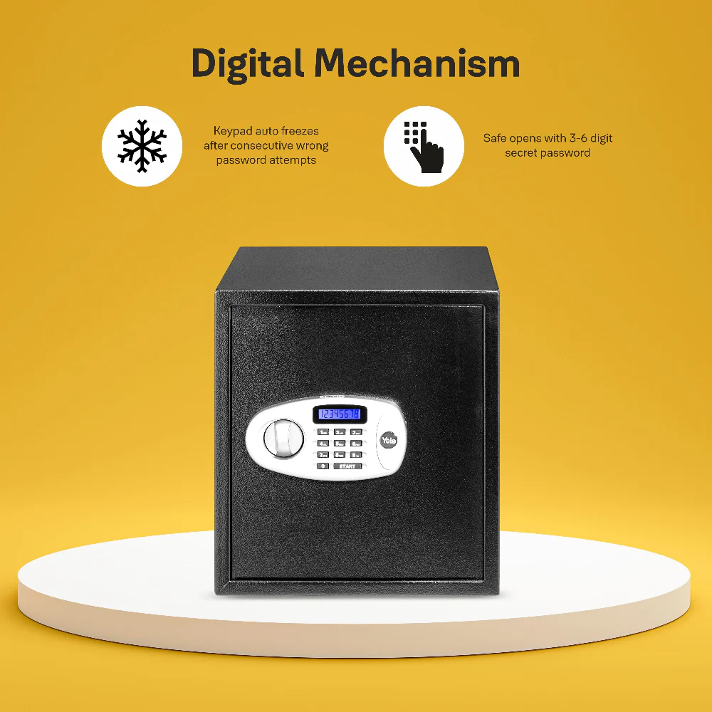 Yale YSS/390/DB2 Standard Large Electronic Safe locker with Pincode Access- 41 litres, Black - Image 7