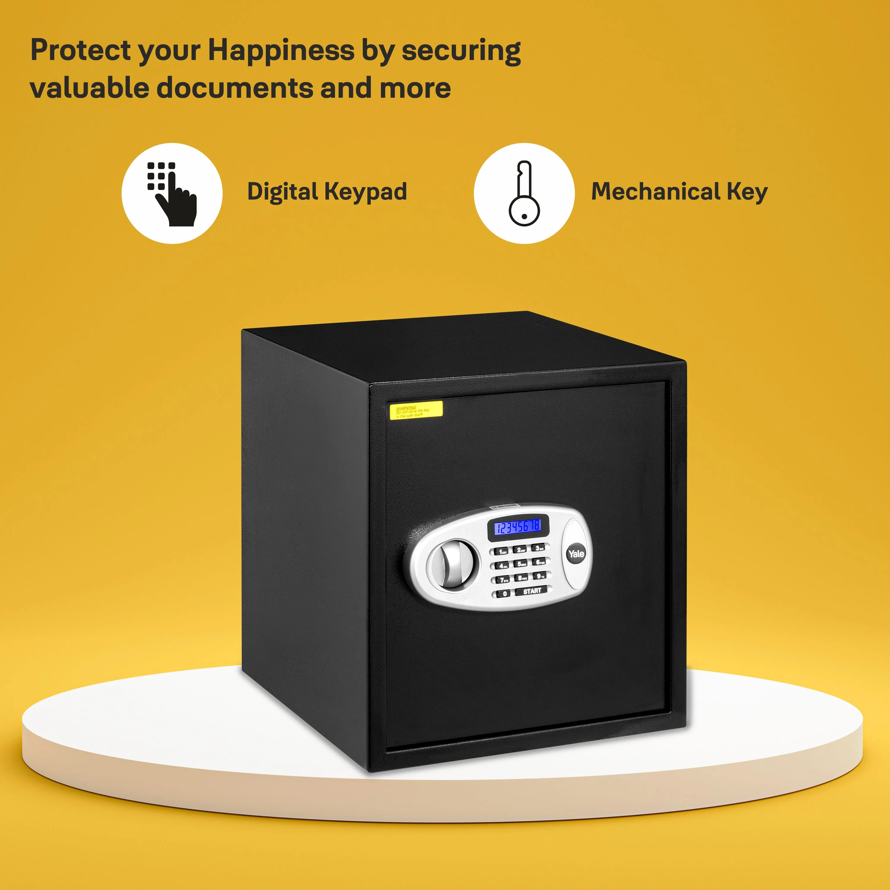 Yale YSS/390/DB2 Standard Large Electronic Safe locker with Pincode Access- 41 litres, Black - Image 8