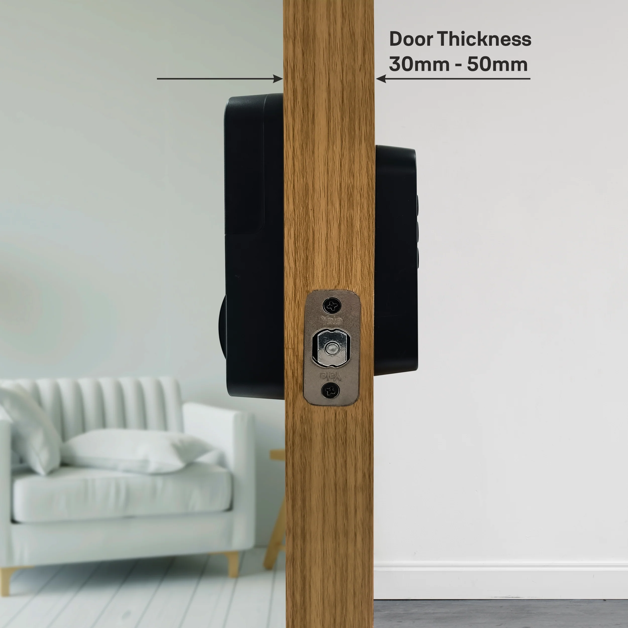 Yale TYE Digital Lock, Black Color, with PIN and Manual Key - Image 9