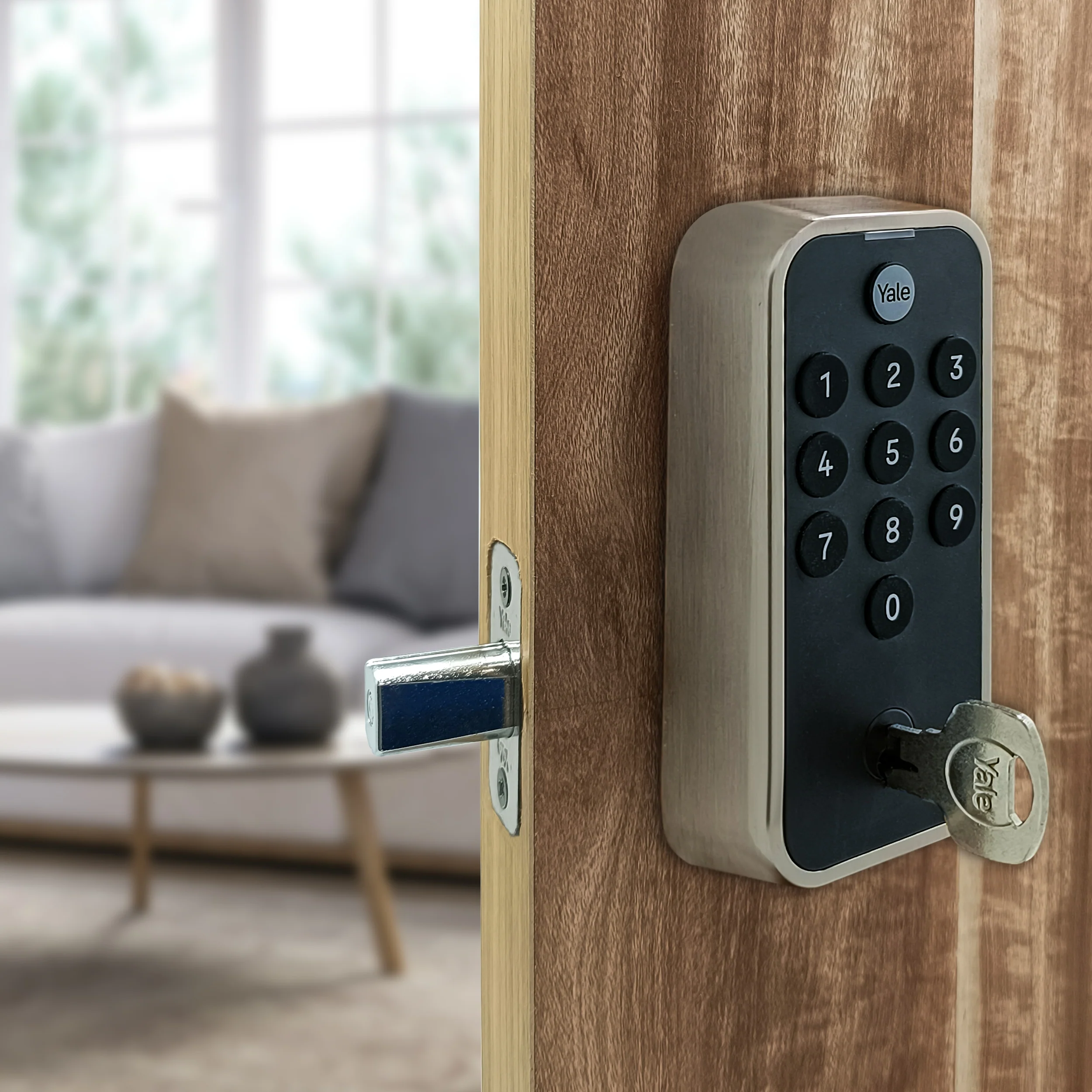Yale TYE Digital Lock, Satin Nickel Finish, with PIN and Manual Key - Image 11