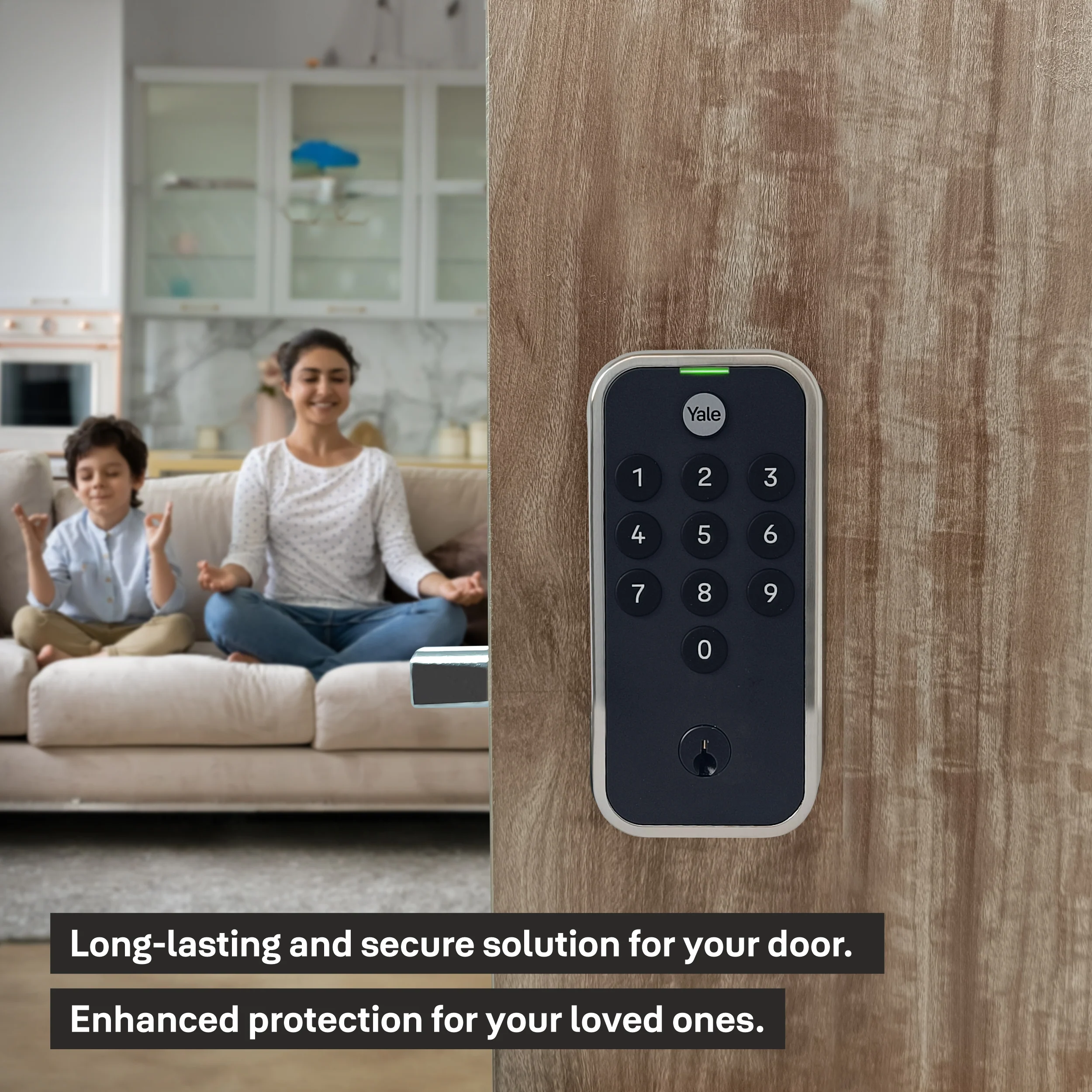 Yale TYE Digital Lock, Satin Nickel Finish, with PIN and Manual Key - Image 7