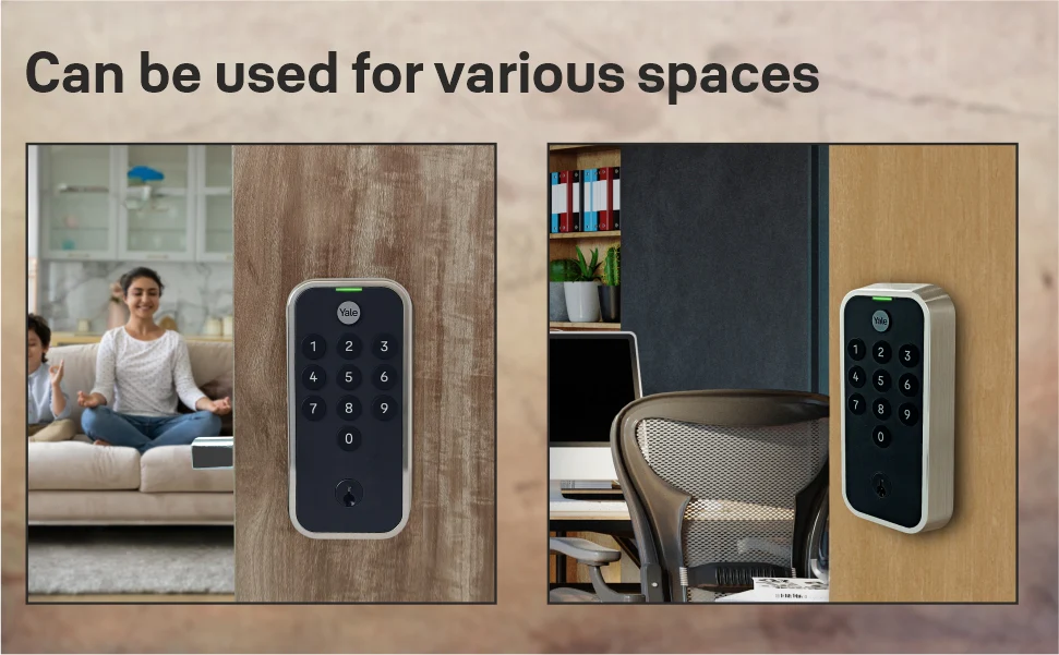 Yale TYE Digital Lock, Satin Nickel Finish, with PIN and Manual Key - Image 8