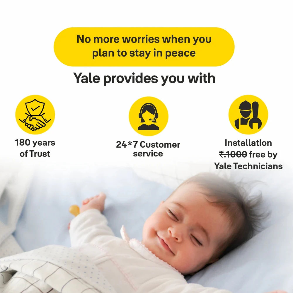 YDM 4109 (Roller Latch) Smart Lock, Black , Without Handle - Image 8