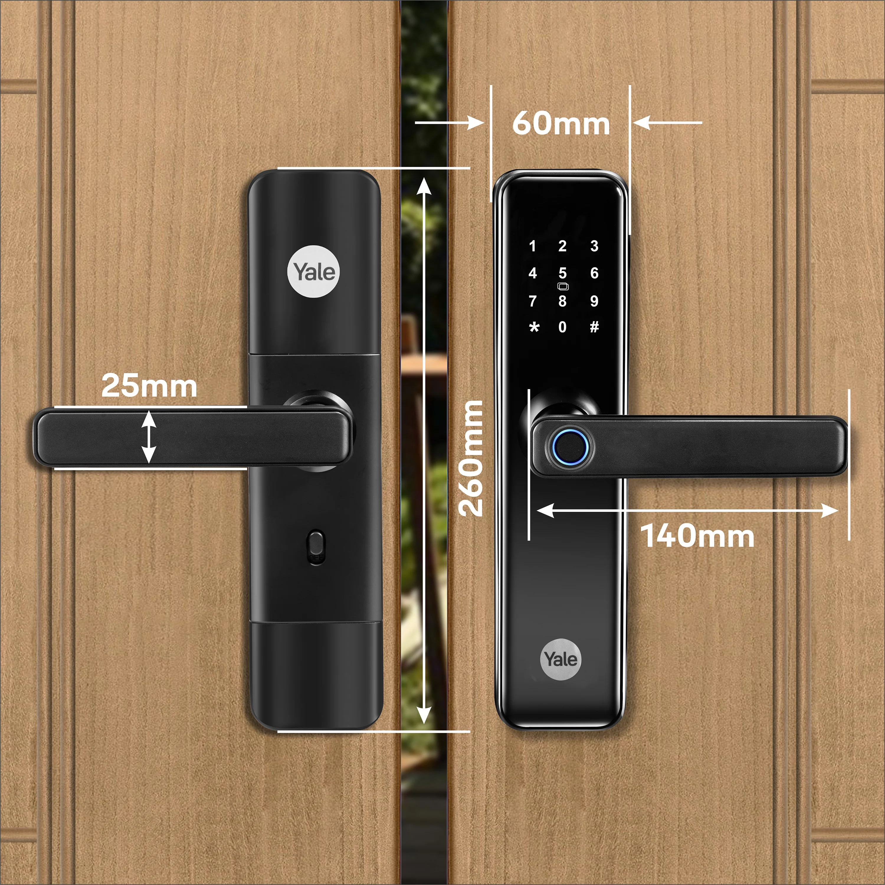 YDME50NxT Smart Door Lock, Black, Fingerprint, PIN, RFID, Manual Key Access - Image 5