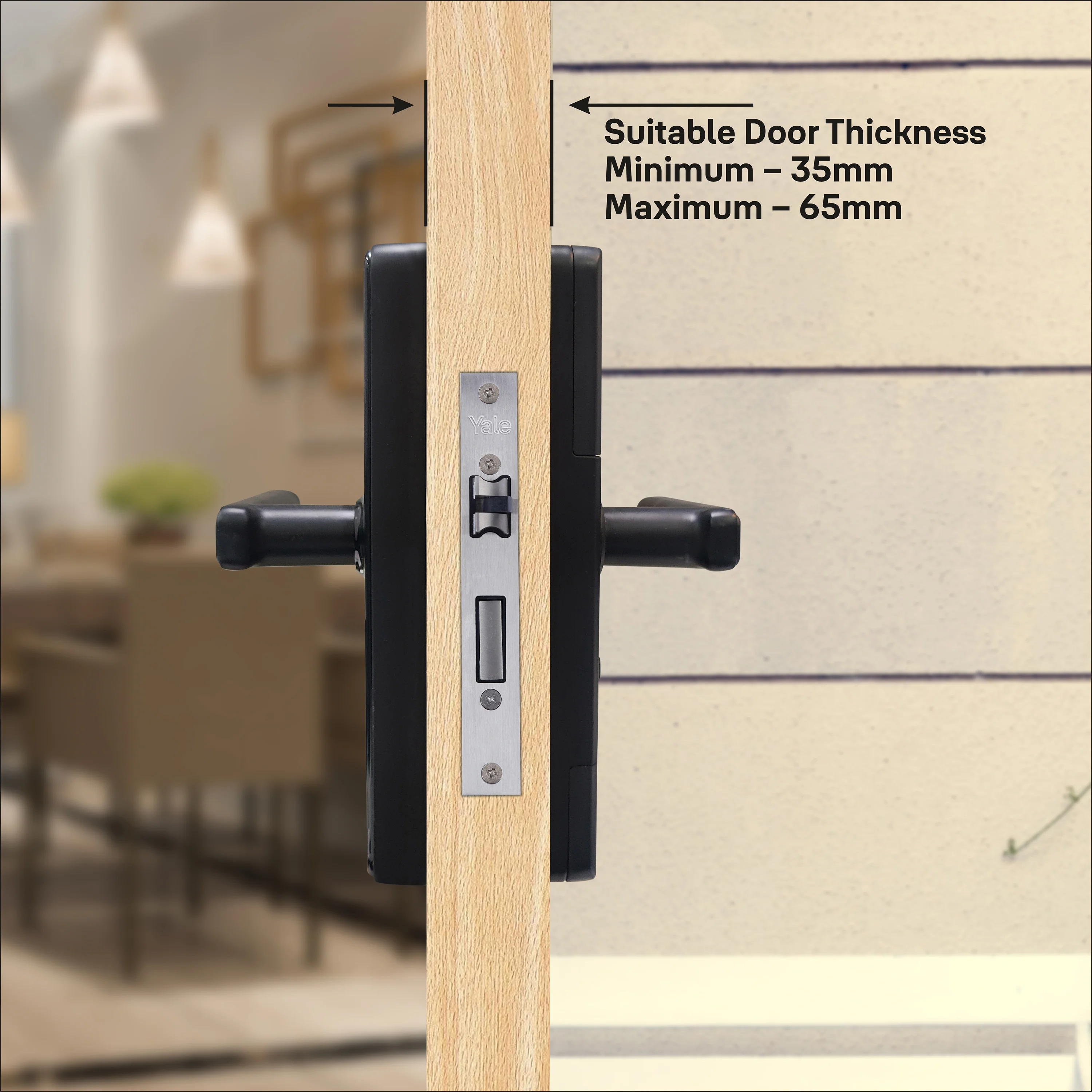 YDME50NxT Smart Door Lock, Black, Fingerprint, PIN, RFID, Manual Key Access - Image 6