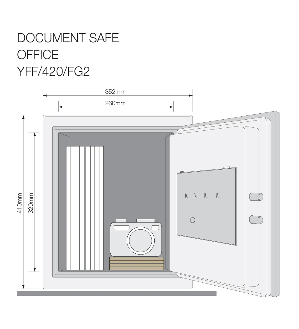 YFF/420/FG2 Biometric Safe Locker, 60 Min Fire Resistance, Black, 25 Litre - Image 4