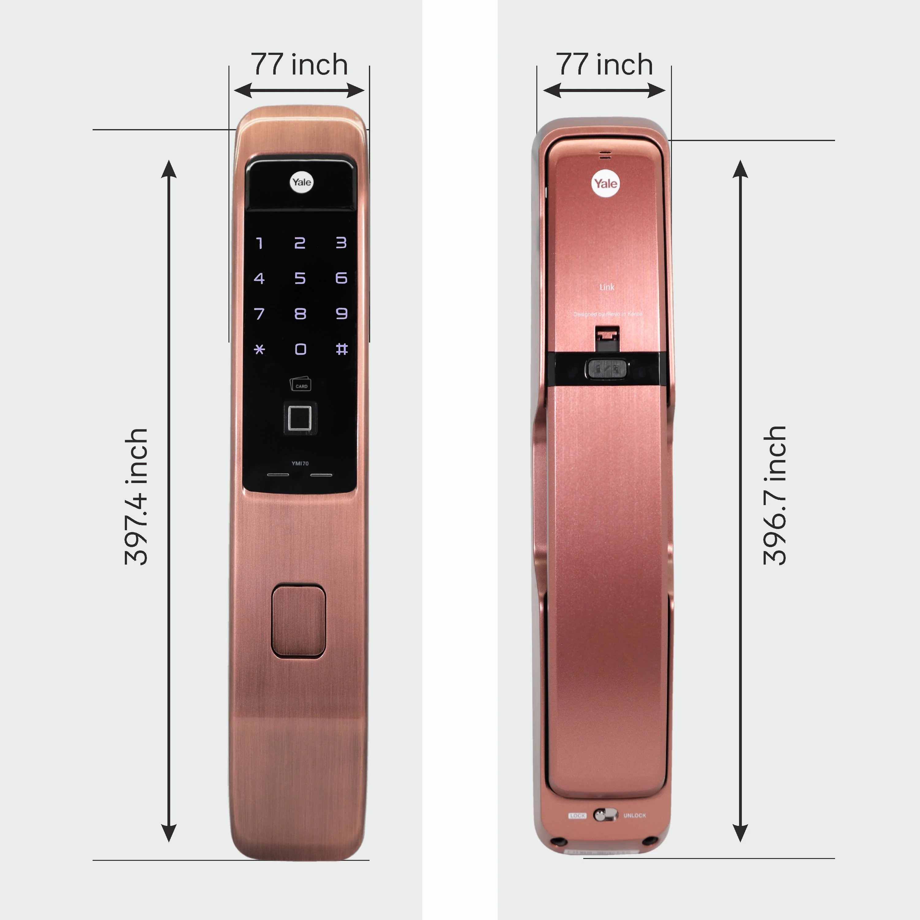 YMI 70 RB - A Series, Push Pull Smart Lock, Red Bronze (Bluetooth Module and Wifi Bridge Included) - Image 10