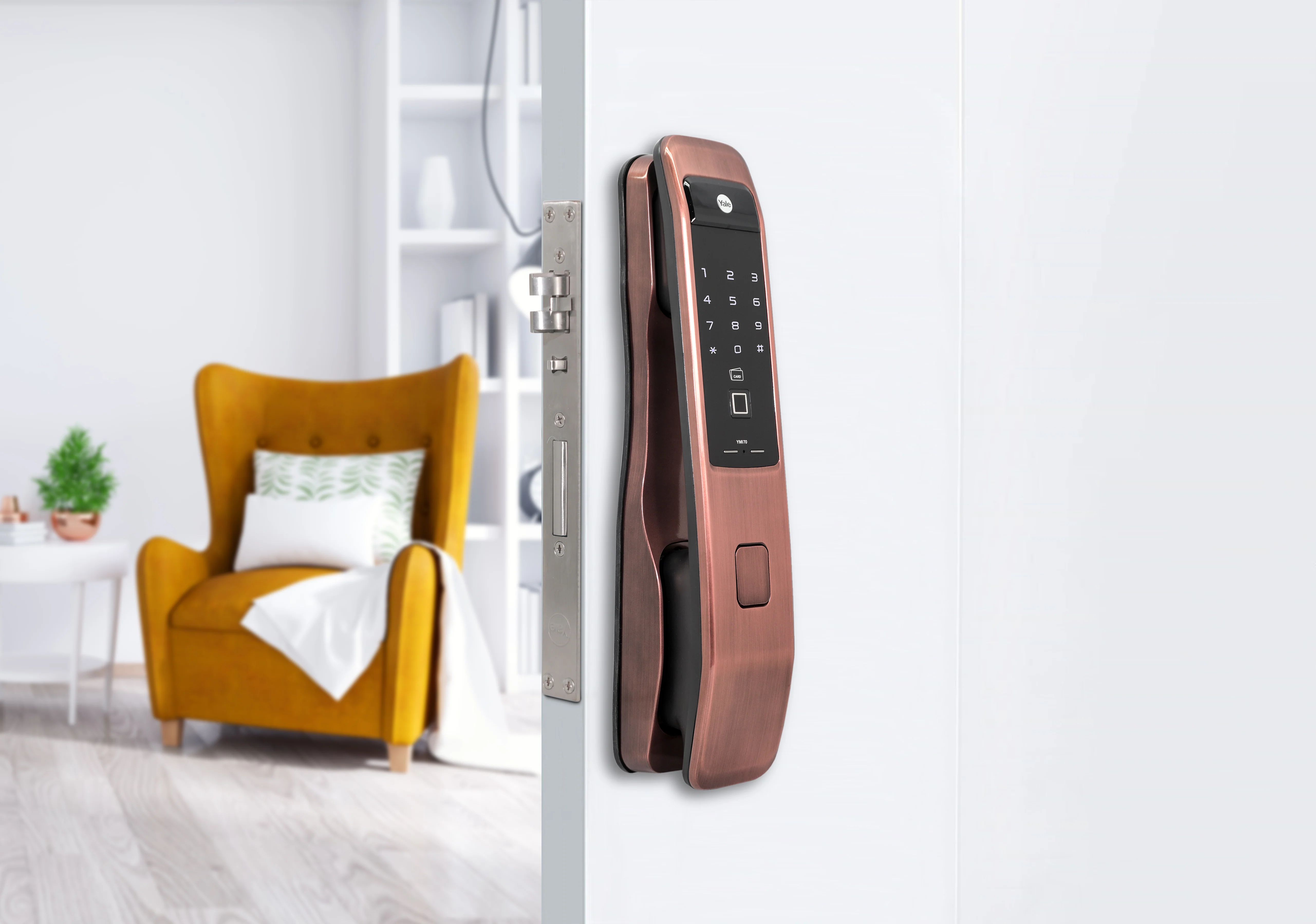 YMI 70 RB - A Series, Push Pull Smart Lock, Red Bronze (Bluetooth Module and Wifi Bridge Included) - Image 3