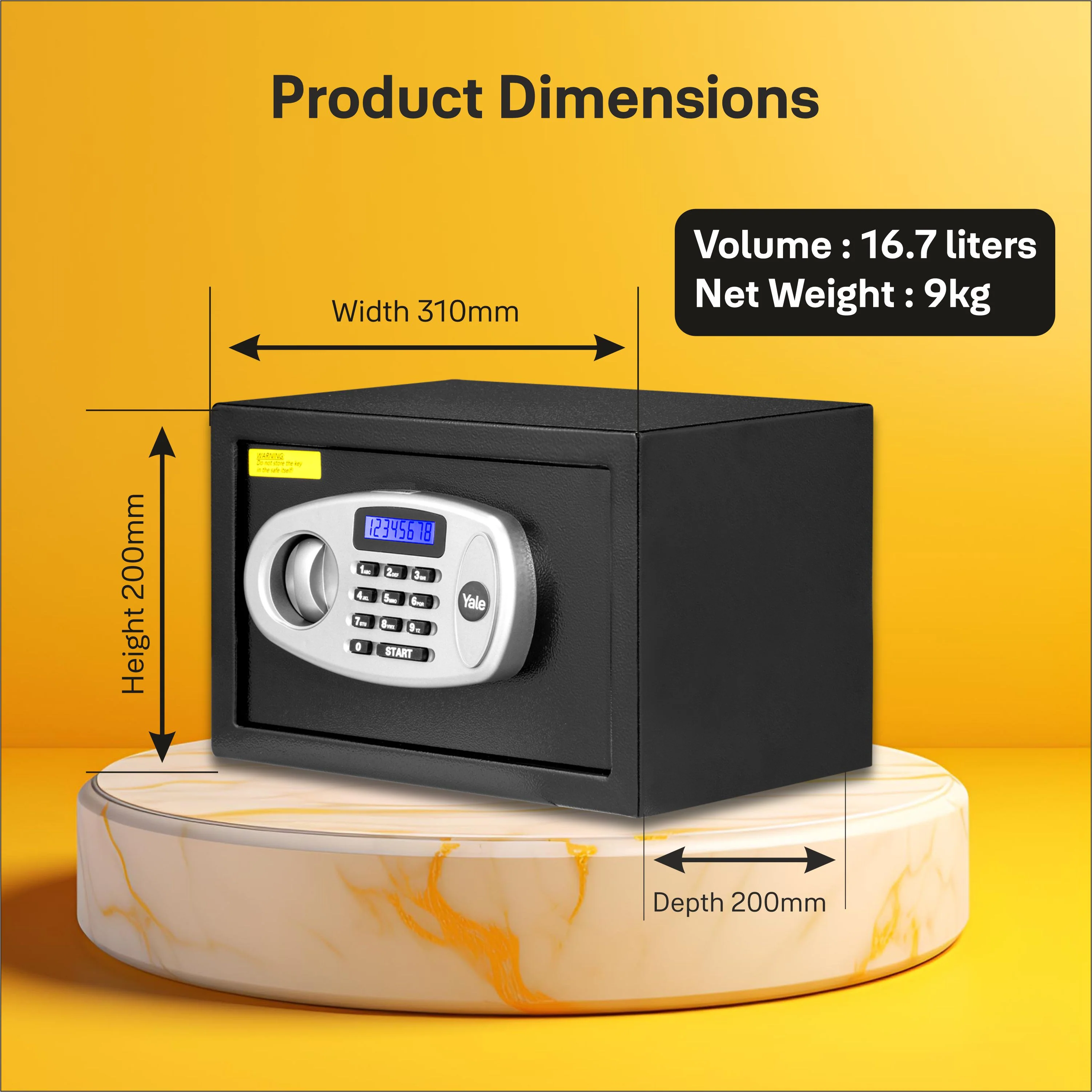 YSS/200/DB2  Small Security Safe locker with Pincode Access- Black - Image 8