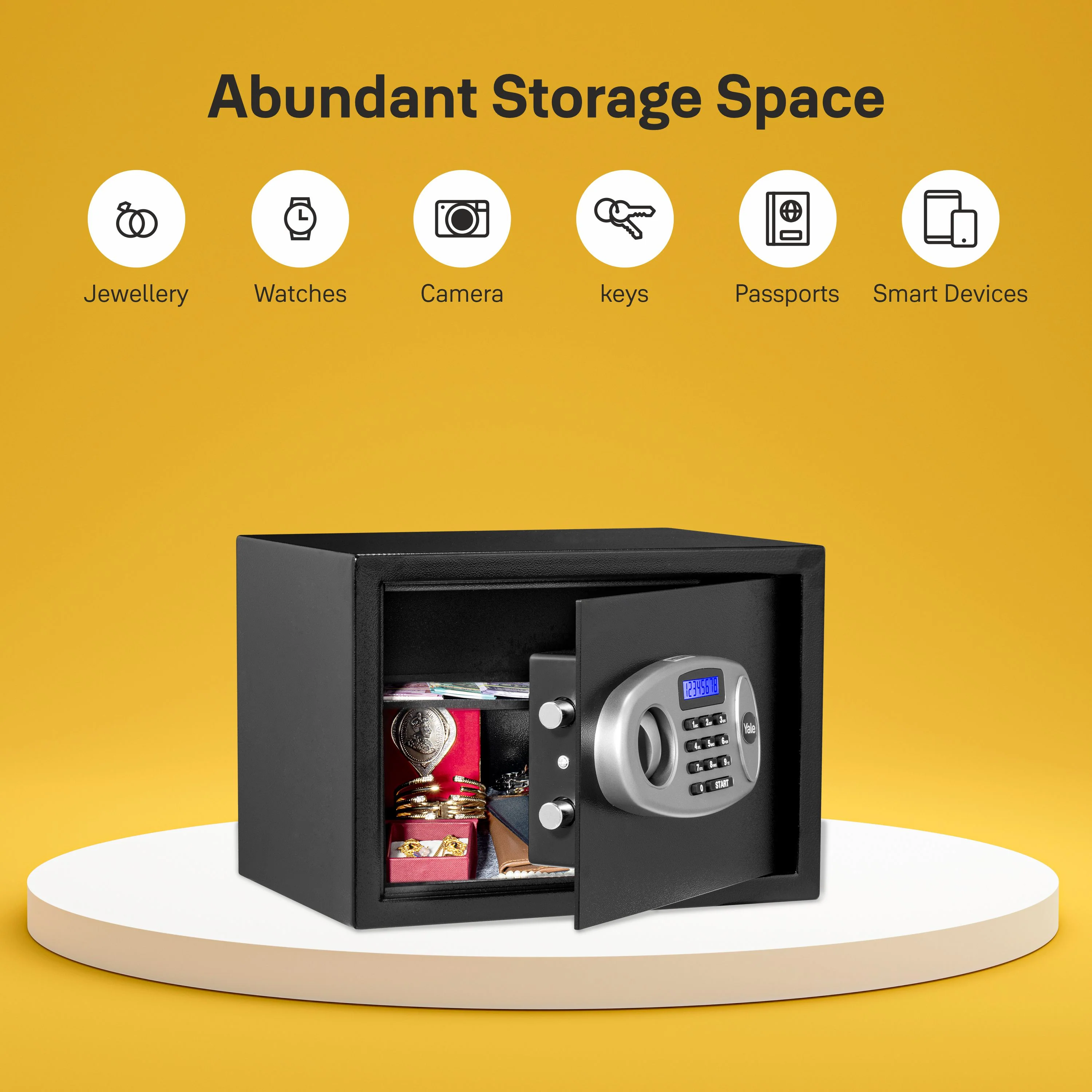 YSS/250/DB2 Home Security Safe lockers with Pincode Access- Black - Image 3