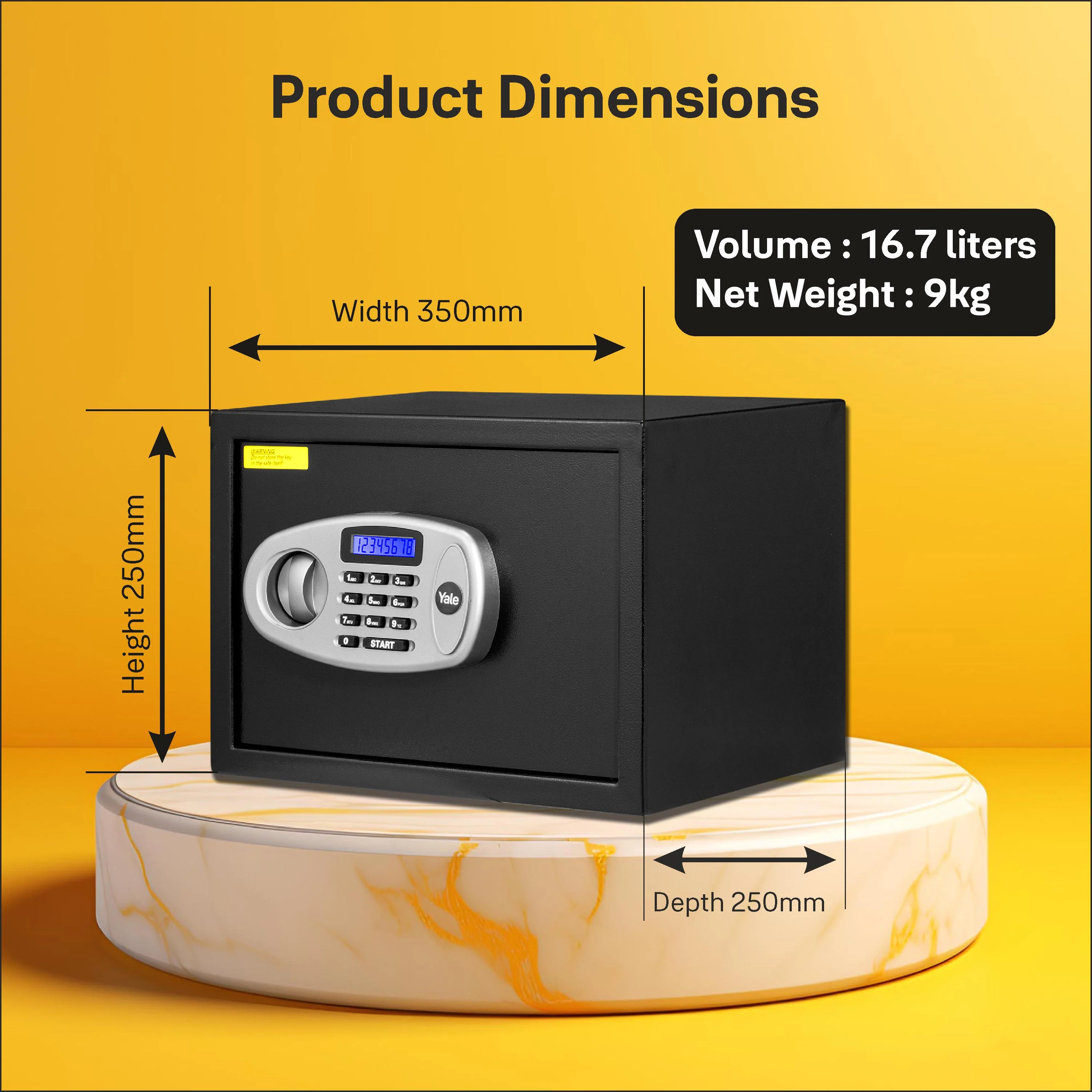 YSS/250/DB2 Home Security Safe lockers with Pincode Access- Black - Image 8